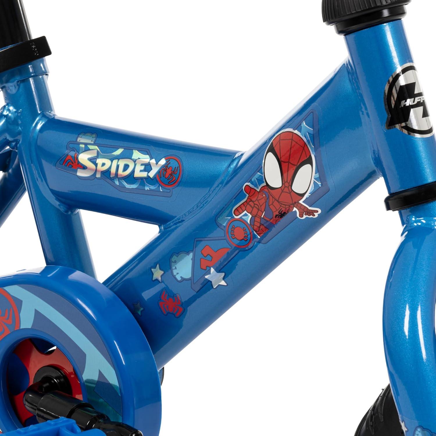 image:imageHuffy Disney and Marvel 1216 Inch Boys Bike for Kids Multiple Color Options and Designs Available Ideal for Ages 3 Years Old Removable Training Wheels Adjustable Seat Simple Coaster BrakeBlue  Spidey and His Amazing Friends