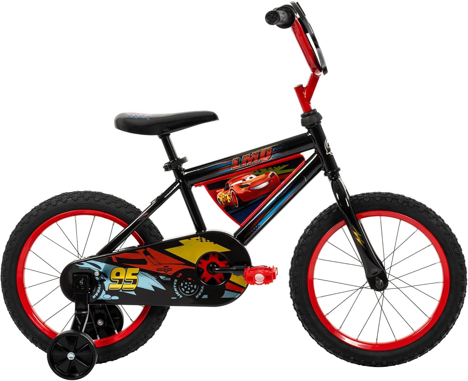 image:imageHuffy Disney and Marvel 1216 Inch Boys Bike for Kids Multiple Color Options and Designs Available Ideal for Ages 3 Years Old Removable Training Wheels Adjustable Seat Simple Coaster BrakeRedBlack  Lightning McQueen