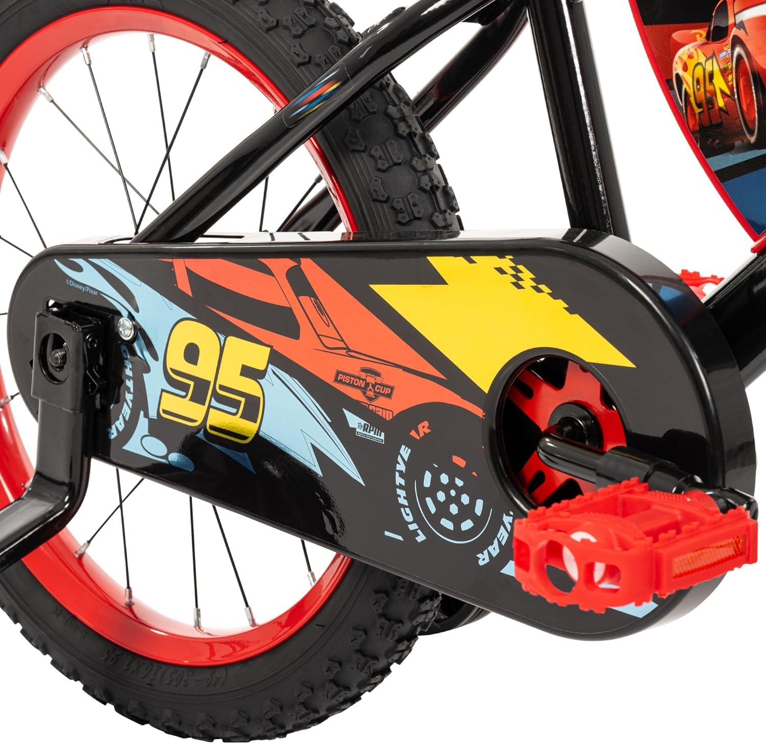 image:imageHuffy Disney and Marvel 1216 Inch Boys Bike for Kids Multiple Color Options and Designs Available Ideal for Ages 3 Years Old Removable Training Wheels Adjustable Seat Simple Coaster BrakeRedBlack  Lightning McQueen