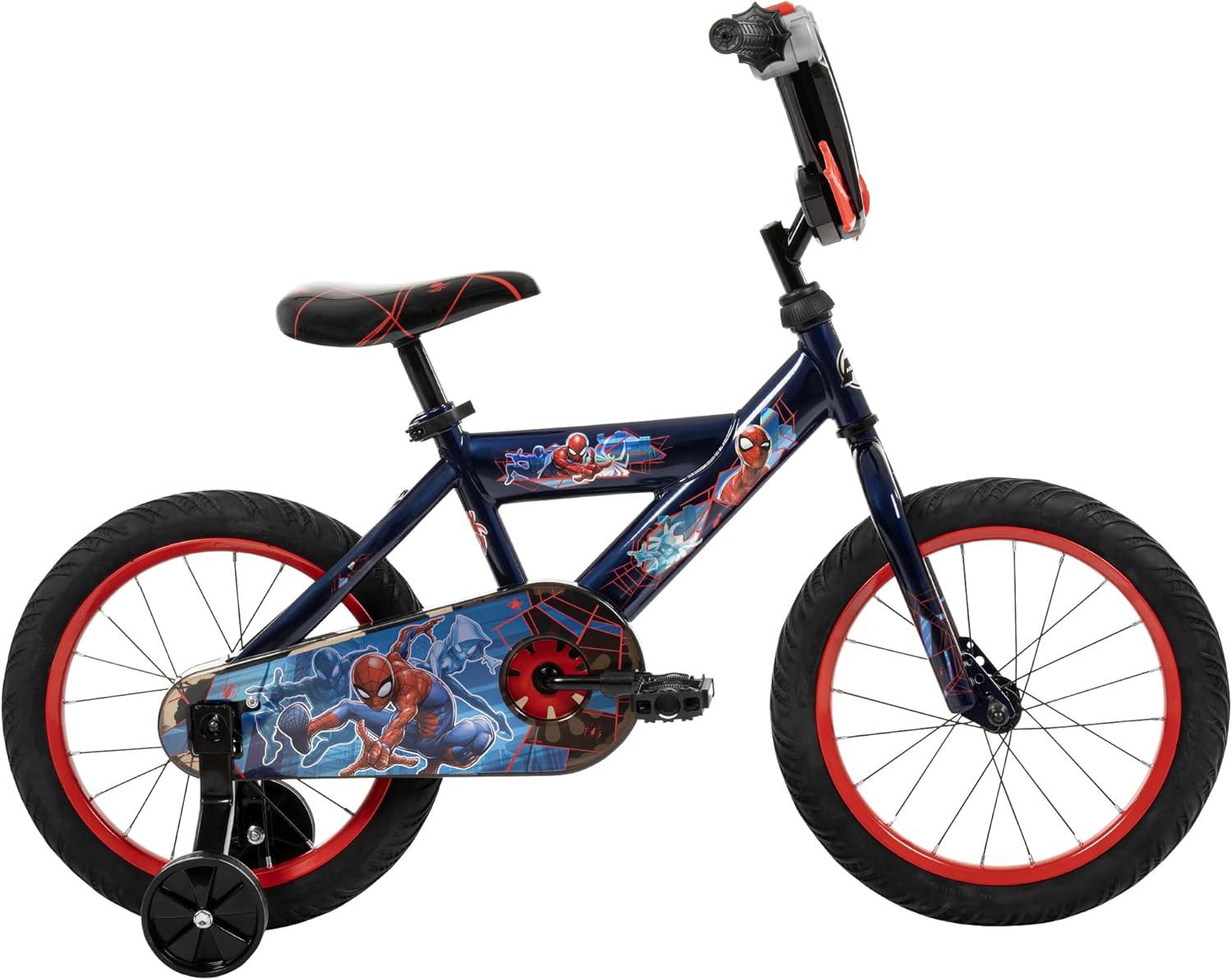 image:imageHuffy Disney and Marvel 1216 Inch Boys Bike for Kids Multiple Color Options and Designs Available Ideal for Ages 3 Years Old Removable Training Wheels Adjustable Seat Simple Coaster BrakeBlue Abyss  SpiderMan