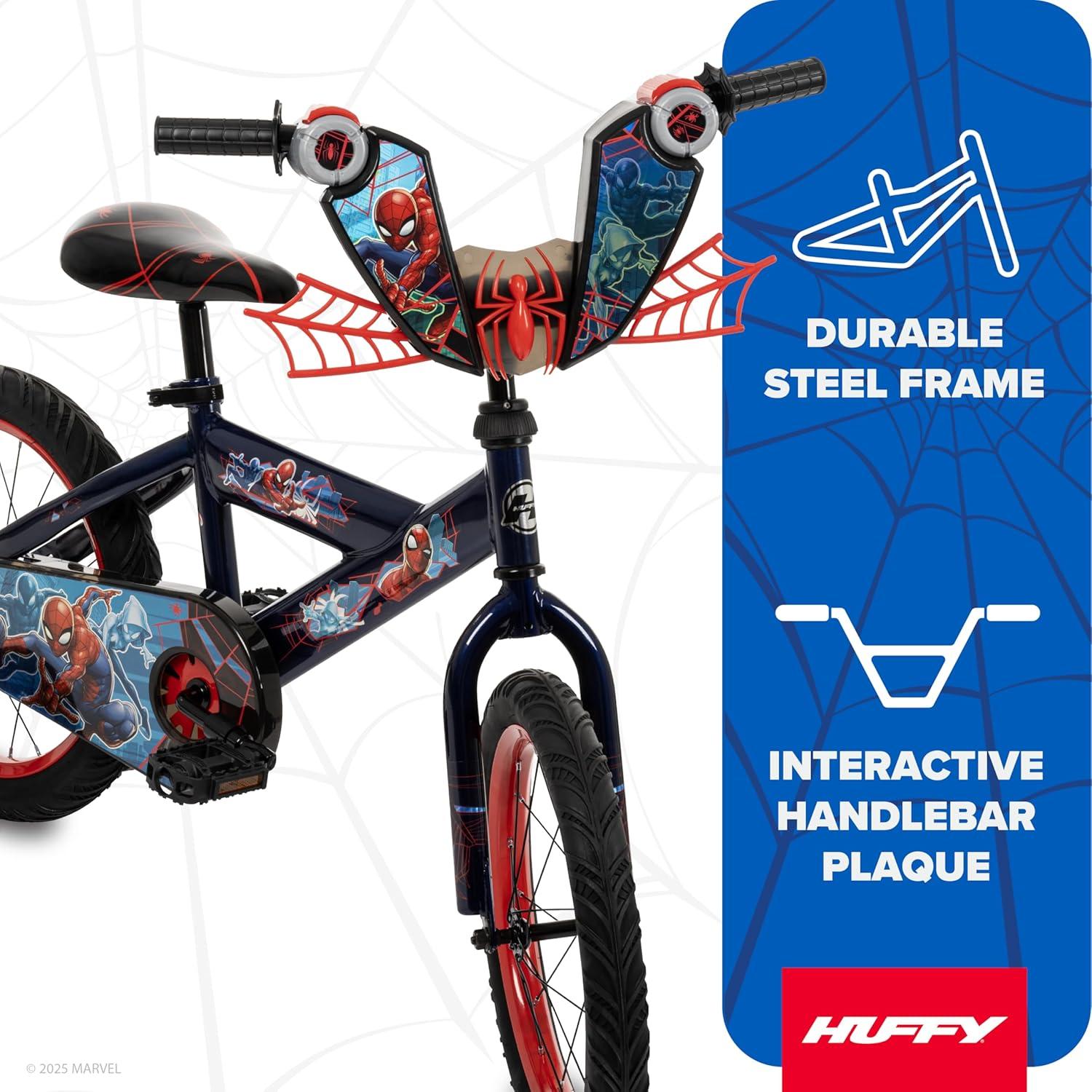 image:imageHuffy Disney and Marvel 1216 Inch Boys Bike for Kids Multiple Color Options and Designs Available Ideal for Ages 3 Years Old Removable Training Wheels Adjustable Seat Simple Coaster BrakeBlue Abyss  SpiderMan