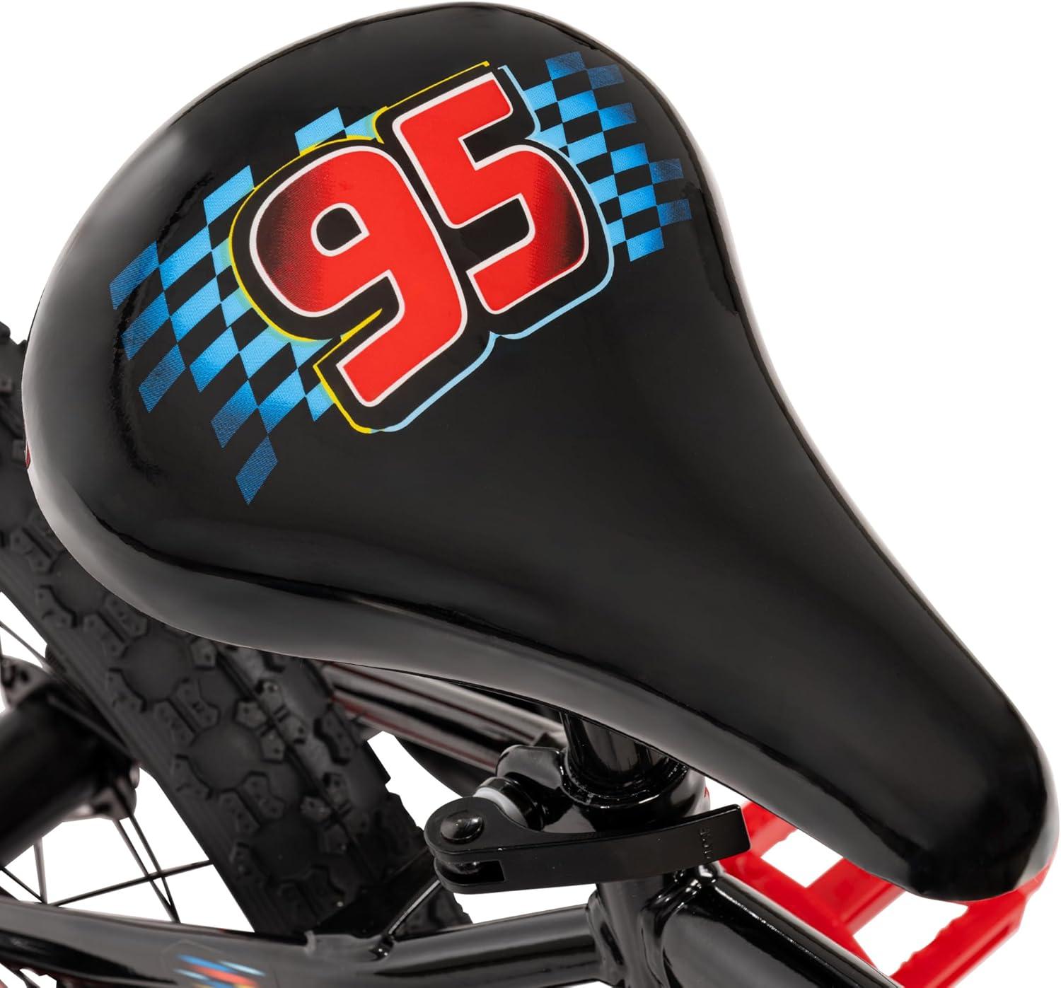 image:imageHuffy Disney and Marvel 1216 Inch Boys Bike for Kids Multiple Color Options and Designs Available Ideal for Ages 3 Years Old Removable Training Wheels Adjustable Seat Simple Coaster BrakeRedBlack  Lightning McQueen