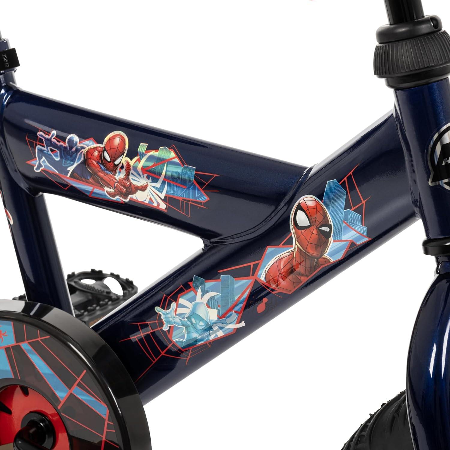 image:imageHuffy Disney and Marvel 1216 Inch Boys Bike for Kids Multiple Color Options and Designs Available Ideal for Ages 3 Years Old Removable Training Wheels Adjustable Seat Simple Coaster BrakeBlue Abyss  SpiderMan
