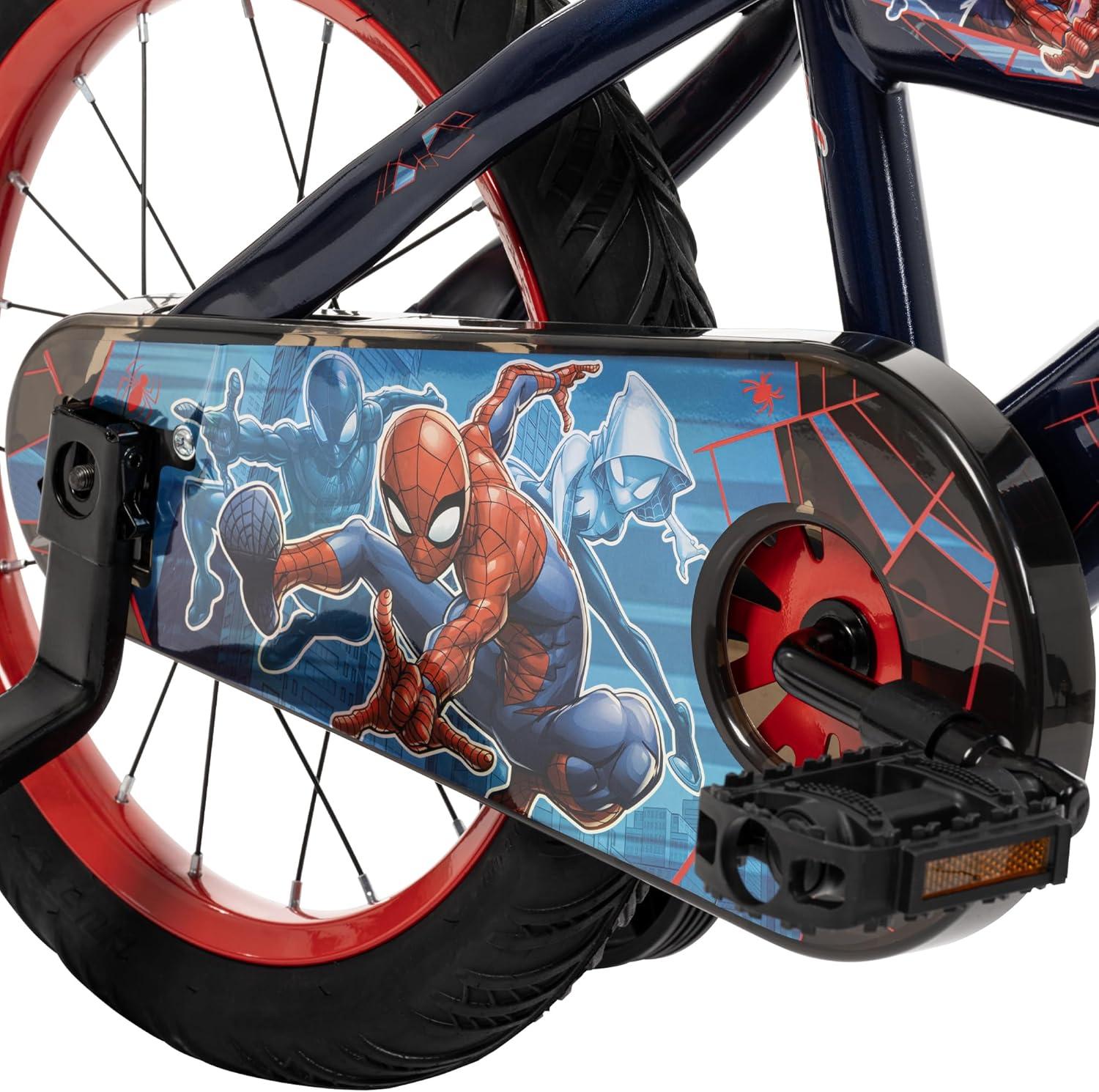 image:imageHuffy Disney and Marvel 1216 Inch Boys Bike for Kids Multiple Color Options and Designs Available Ideal for Ages 3 Years Old Removable Training Wheels Adjustable Seat Simple Coaster BrakeBlue Abyss  SpiderMan