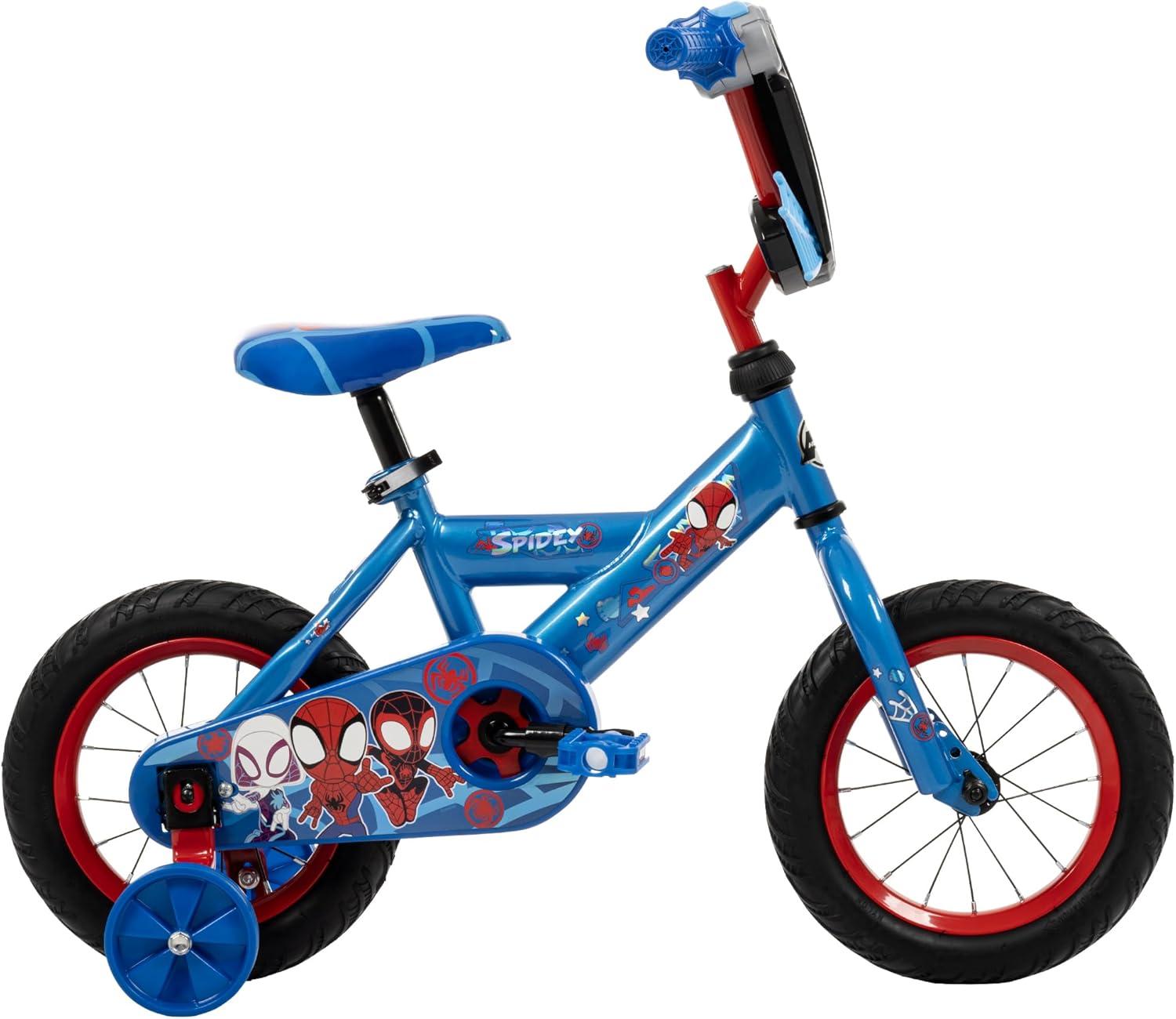 image:imageHuffy Disney and Marvel 1216 Inch Boys Bike for Kids Multiple Color Options and Designs Available Ideal for Ages 3 Years Old Removable Training Wheels Adjustable Seat Simple Coaster BrakeBlue  Spidey and His Amazing Friends