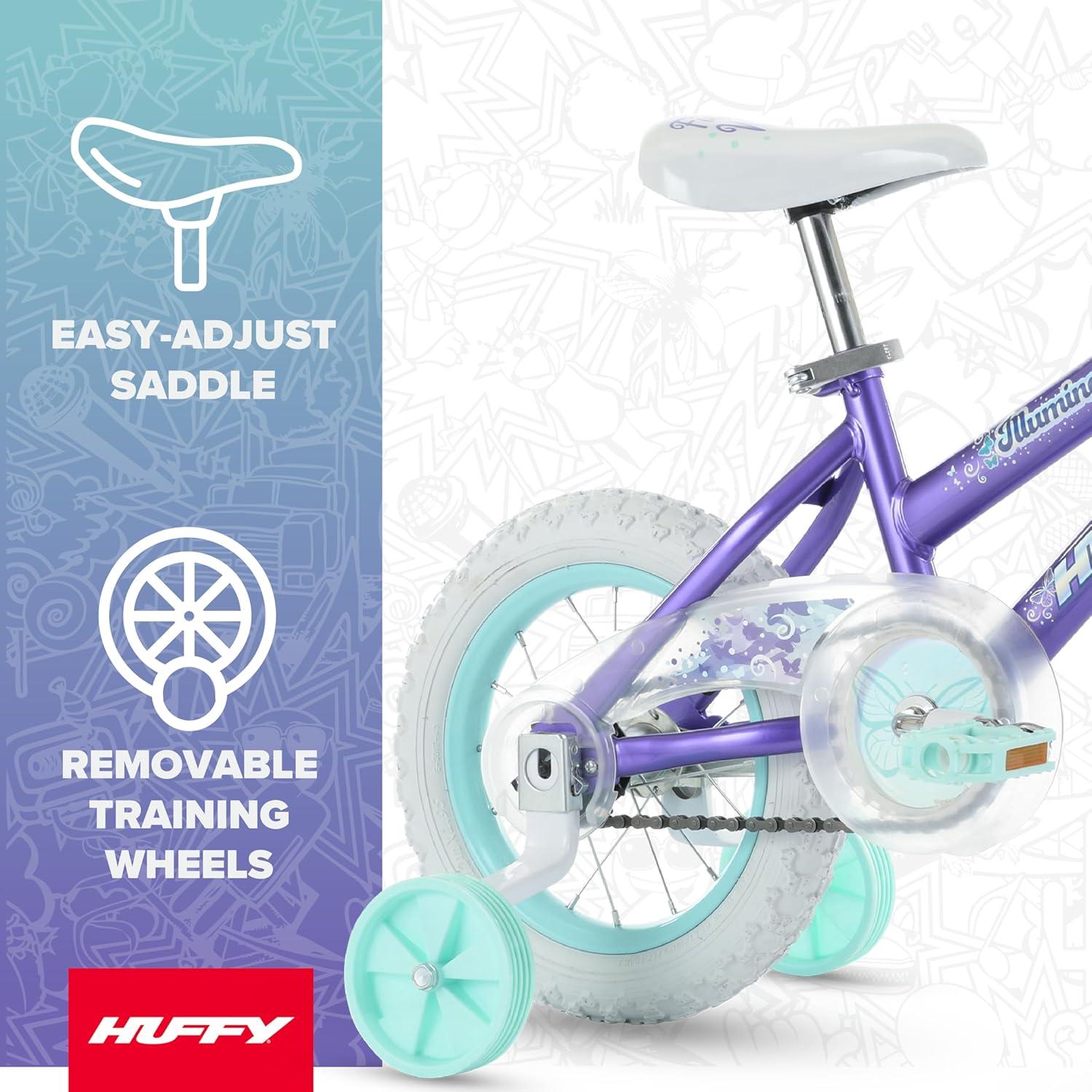 image:imageHuffy Illuminate Bike for Girls 121620 Inch Size Options Ages 3 Years Old Removable Training Wheels 12 and 16 Only Multiple Color Options Easy Assembly Adjustable Seat DurableAmethyst Purple