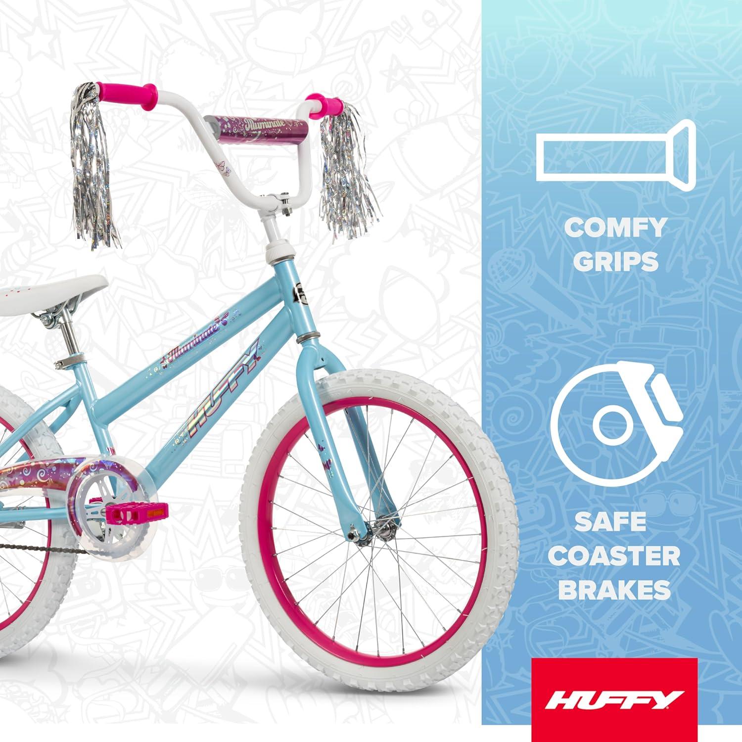 image:imageHuffy Illuminate Bike for Girls 121620 Inch Size Options Ages 3 Years Old Removable Training Wheels 12 and 16 Only Multiple Color Options Easy Assembly Adjustable Seat DurableSky Blue
