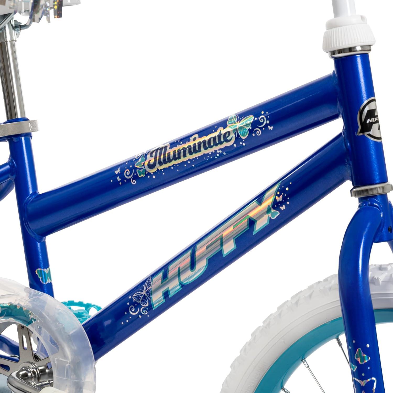 image:imageHuffy Illuminate Bike for Girls 121620 Inch Size Options Ages 3 Years Old Removable Training Wheels 12 and 16 Only Multiple Color Options Easy Assembly Adjustable Seat DurablePearl Blue