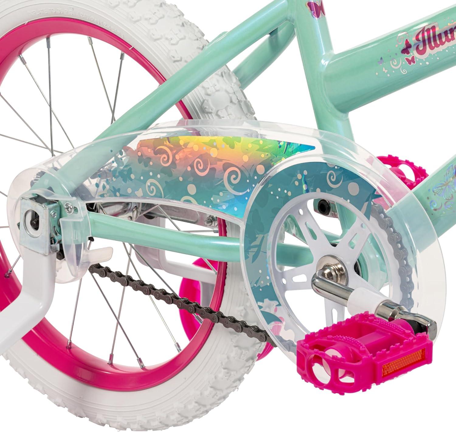 image:imageHuffy Illuminate Bike for Girls 121620 Inch Size Options Ages 3 Years Old Removable Training Wheels 12 and 16 Only Multiple Color Options Easy Assembly Adjustable Seat DurableHigh Tide Gloss