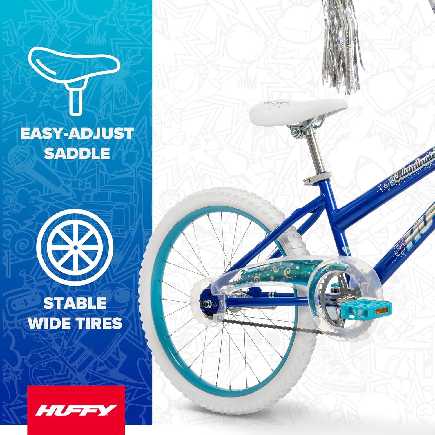 image:imageHuffy Illuminate Bike for Girls 121620 Inch Size Options Ages 3 Years Old Removable Training Wheels 12 and 16 Only Multiple Color Options Easy Assembly Adjustable Seat DurablePearl Blue