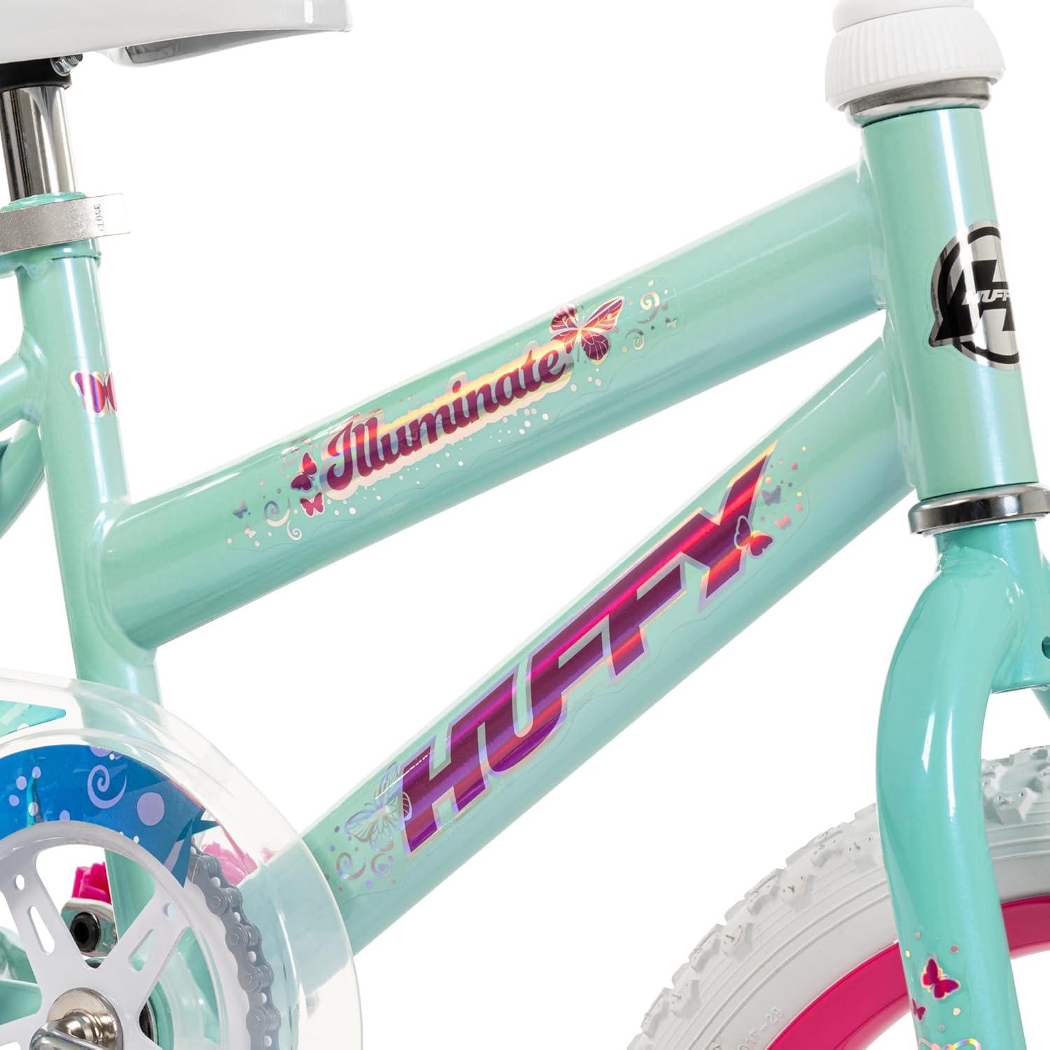 image:imageHuffy Illuminate Bike for Girls 121620 Inch Size Options Ages 3 Years Old Removable Training Wheels 12 and 16 Only Multiple Color Options Easy Assembly Adjustable Seat DurableHigh Tide Gloss