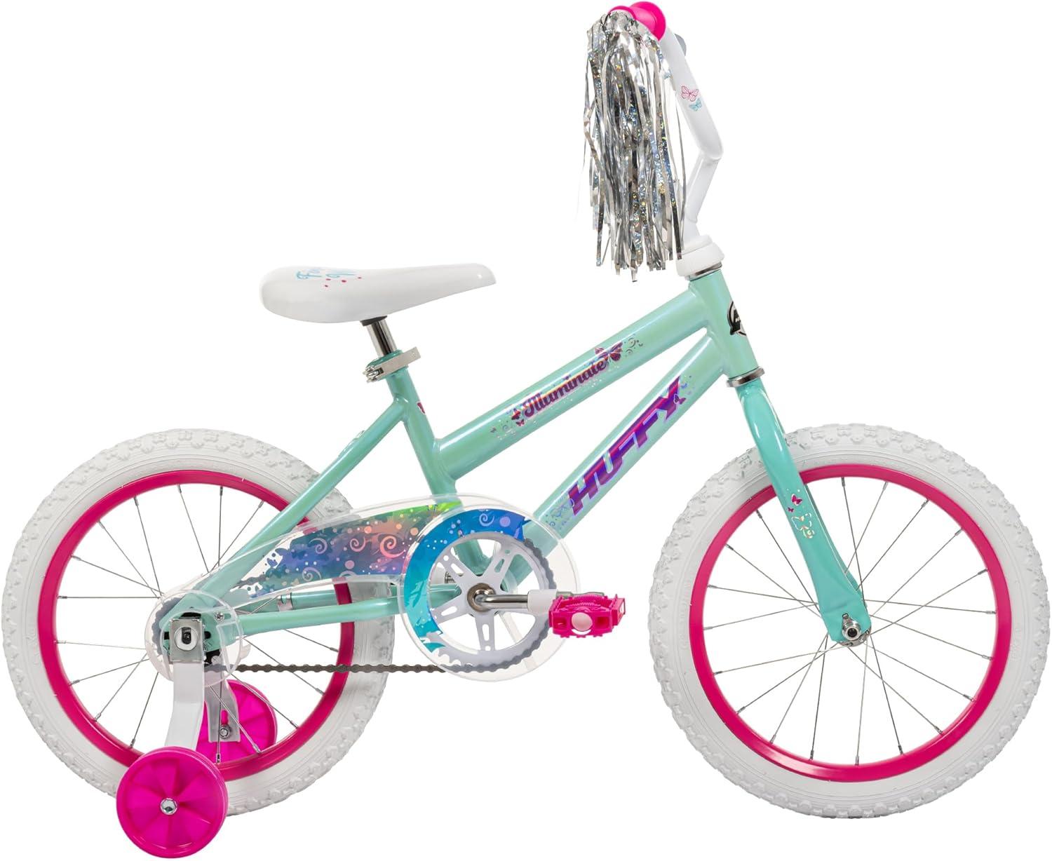 image:imageHuffy Illuminate Bike for Girls 121620 Inch Size Options Ages 3 Years Old Removable Training Wheels 12 and 16 Only Multiple Color Options Easy Assembly Adjustable Seat DurableHigh Tide Gloss