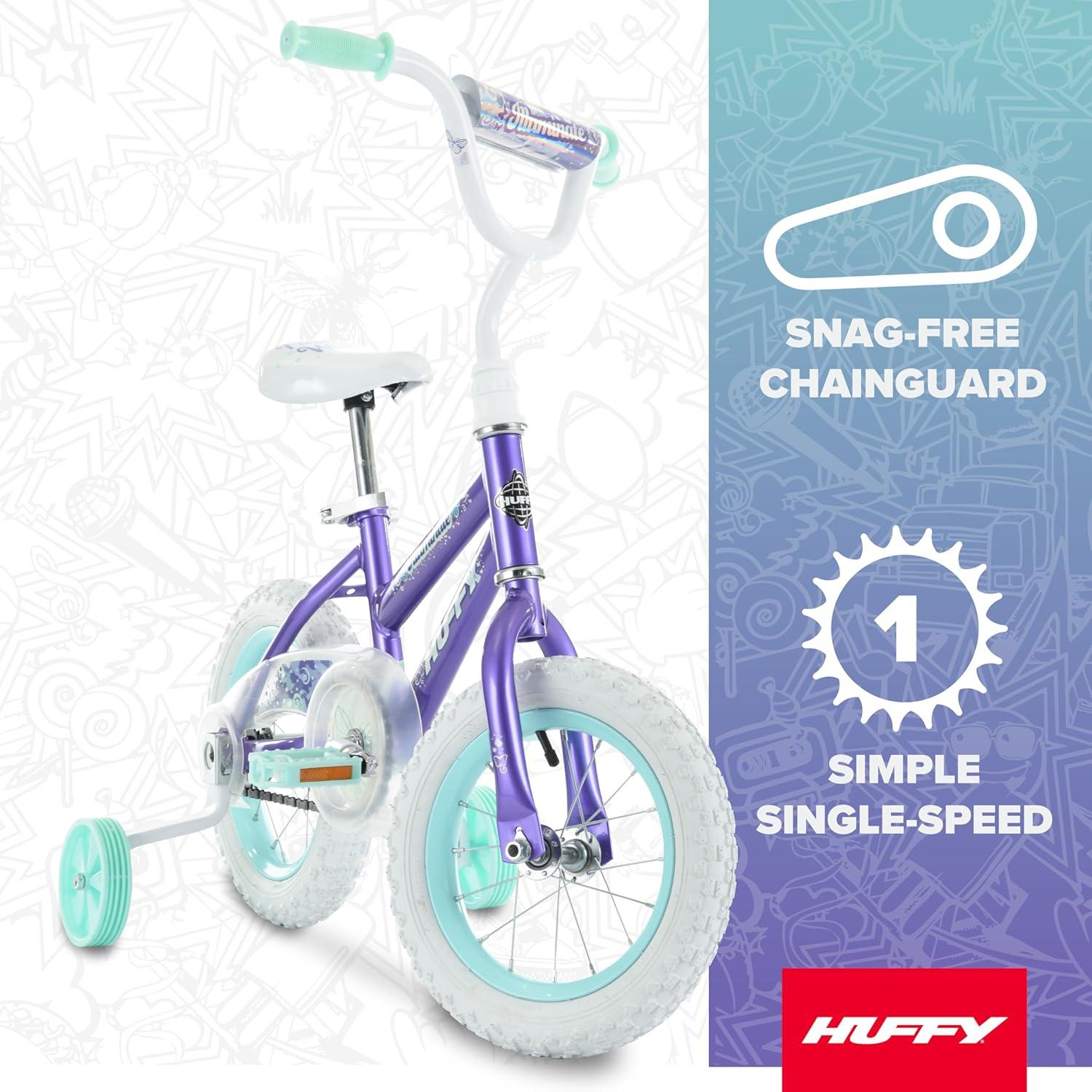 image:imageHuffy Illuminate Bike for Girls 121620 Inch Size Options Ages 3 Years Old Removable Training Wheels 12 and 16 Only Multiple Color Options Easy Assembly Adjustable Seat DurableAmethyst Purple