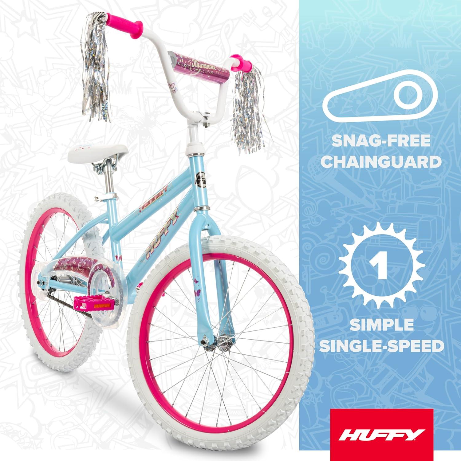 image:imageHuffy Illuminate Bike for Girls 121620 Inch Size Options Ages 3 Years Old Removable Training Wheels 12 and 16 Only Multiple Color Options Easy Assembly Adjustable Seat DurableSky Blue