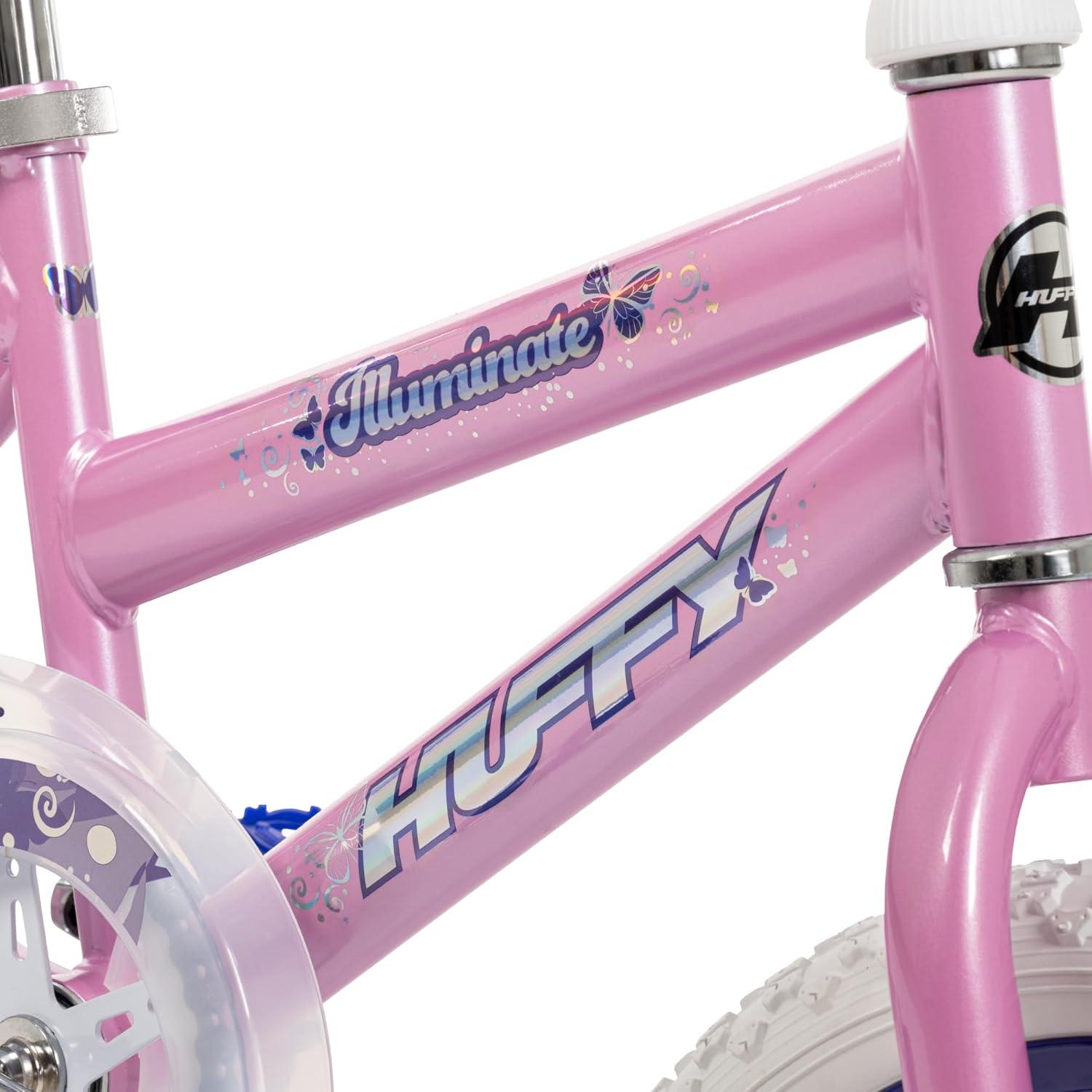 image:imageHuffy Illuminate Bike for Girls 121620 Inch Size Options Ages 3 Years Old Removable Training Wheels 12 and 16 Only Multiple Color Options Easy Assembly Adjustable Seat DurableGloss Pink