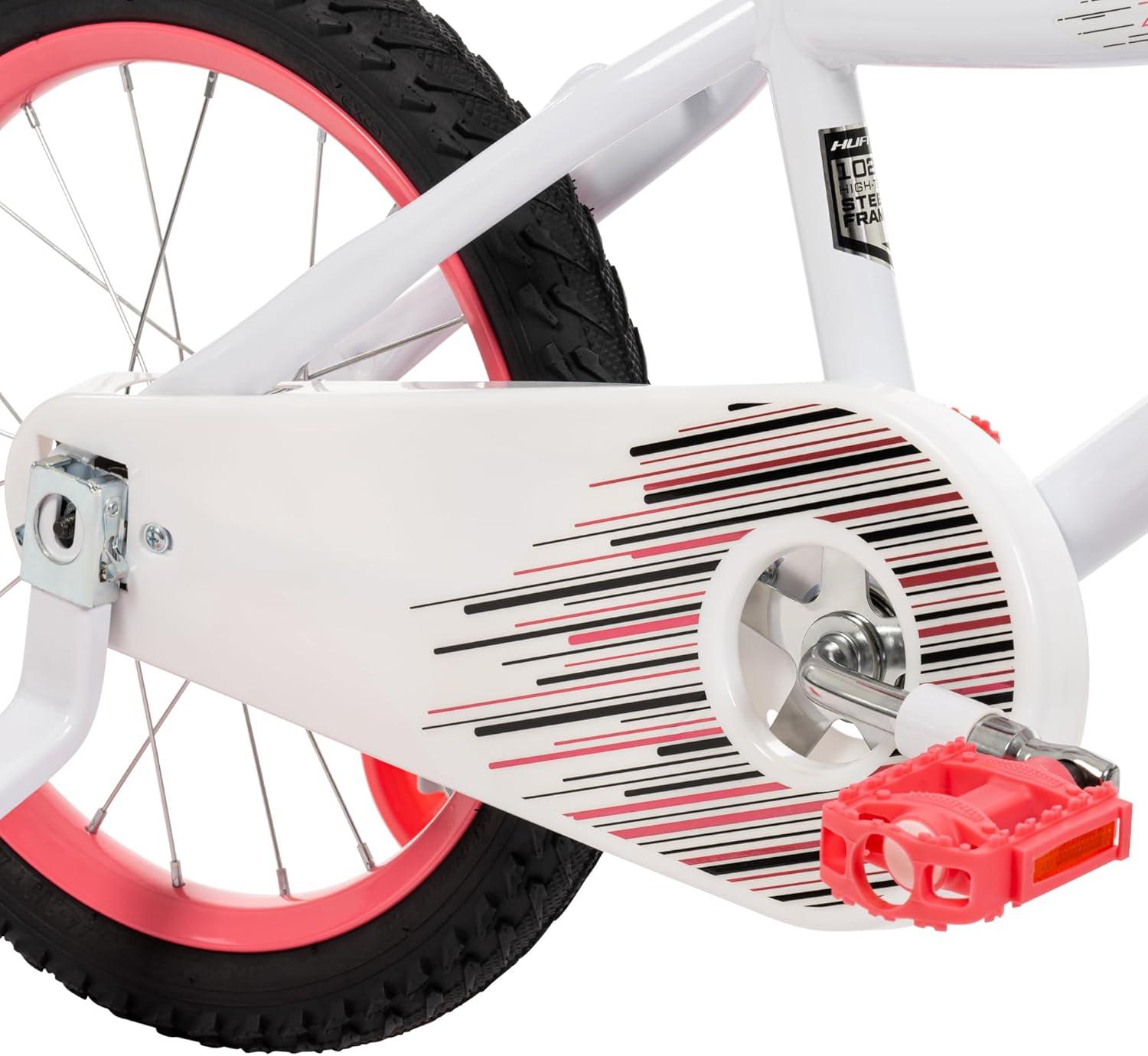 image:imageHuffy Kids 1216 Inch Bikes Multiple Color Options Available Ideal for Ages 3 Years Old EZ Build Assembly Removable Training Wheels Chain Guard for Safety Fun and Playful DesignsWhite