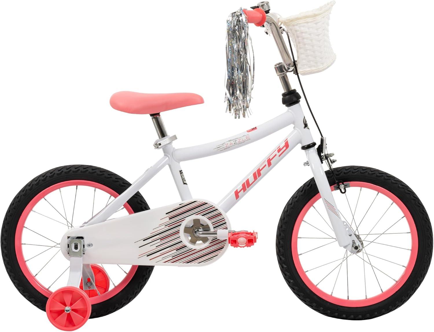 image:imageHuffy Kids 1216 Inch Bikes Multiple Color Options Available Ideal for Ages 3 Years Old EZ Build Assembly Removable Training Wheels Chain Guard for Safety Fun and Playful DesignsWhite