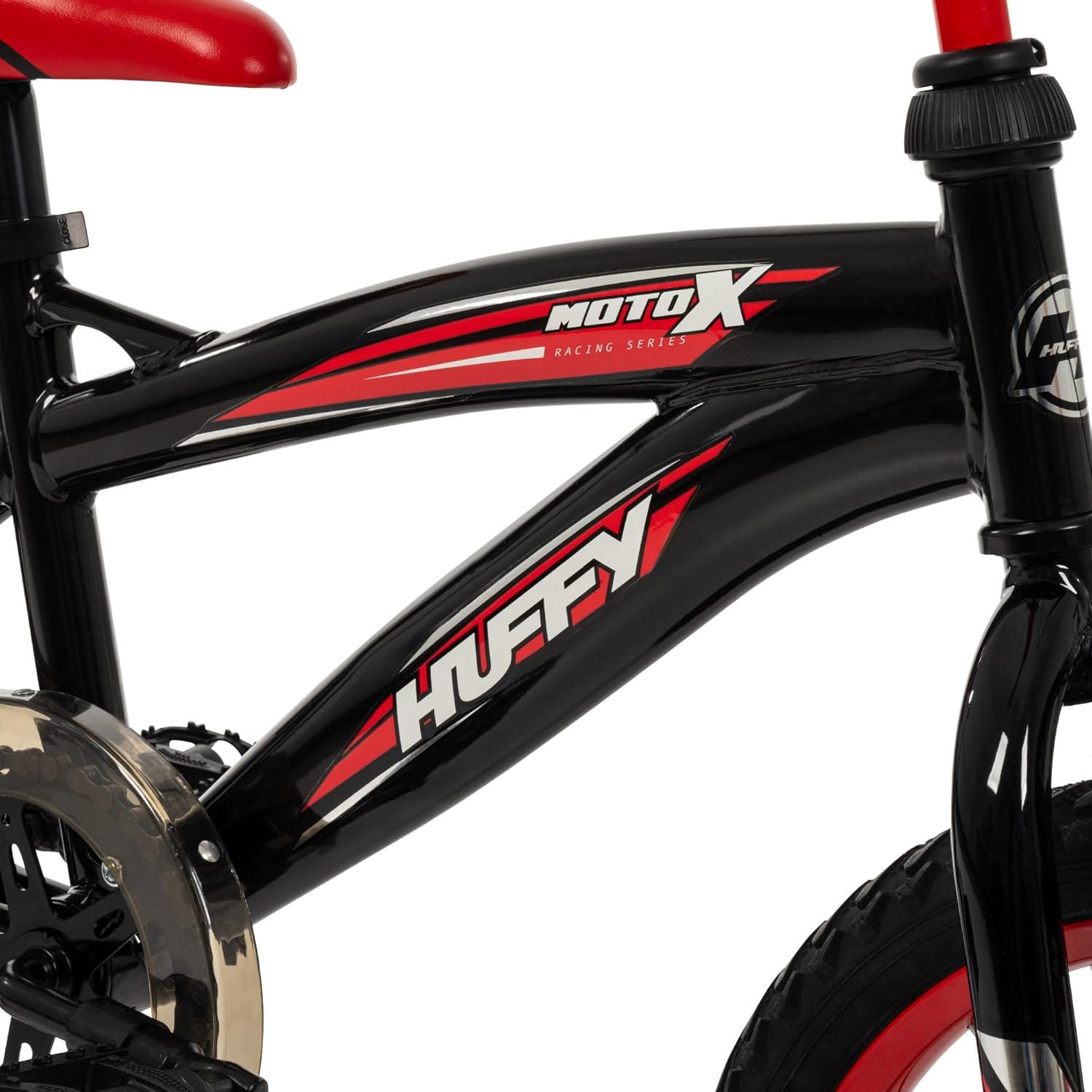 image:imageHuffy Kids 1216 Inch Bikes Multiple Color Options Available Ideal for Ages 3 Years Old EZ Build Assembly Removable Training Wheels Chain Guard for Safety Fun and Playful DesignsGloss Black