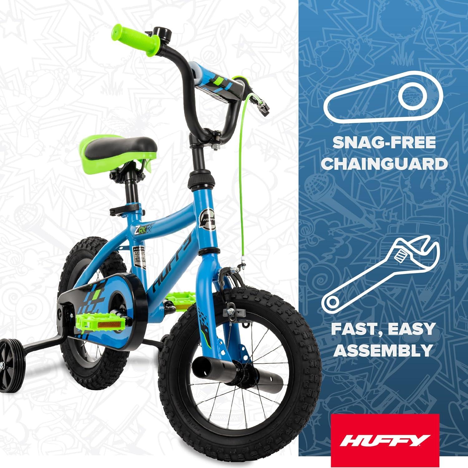 image:imageHuffy Kids 1216 Inch Bikes Multiple Color Options Available Ideal for Ages 3 Years Old EZ Build Assembly Removable Training Wheels Chain Guard for Safety Fun and Playful DesignsBlue