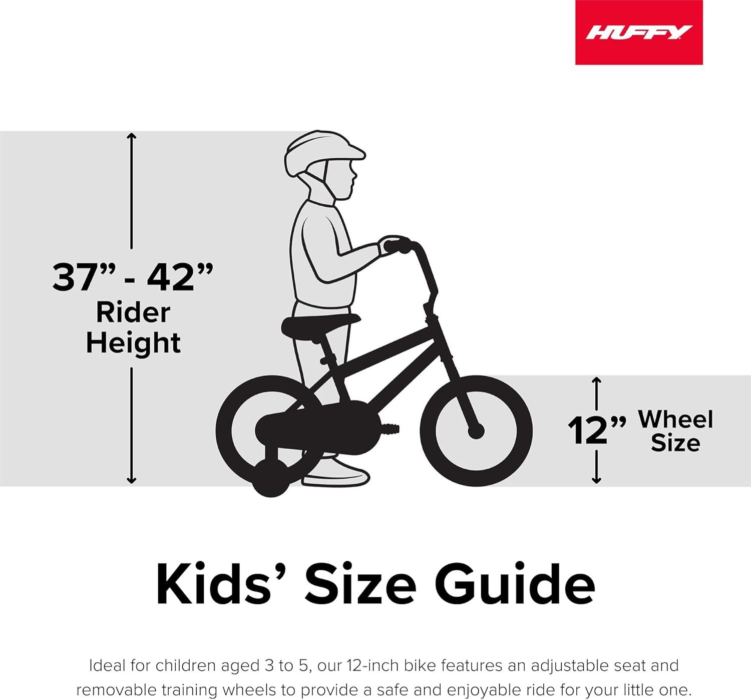 image:imageHuffy Kids 1216 Inch Bikes Multiple Color Options Available Ideal for Ages 3 Years Old EZ Build Assembly Removable Training Wheels Chain Guard for Safety Fun and Playful DesignsBlue