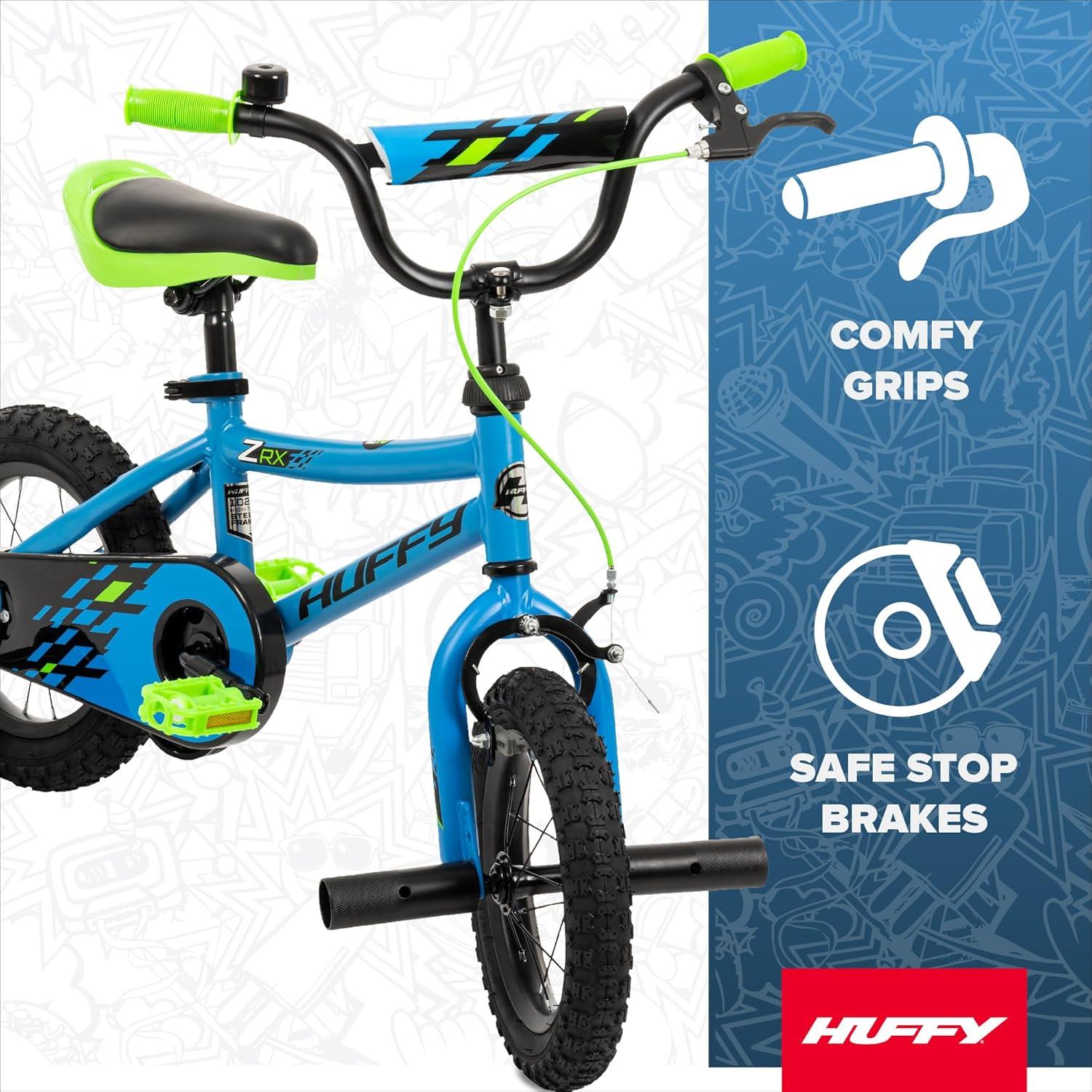 image:imageHuffy Kids 1216 Inch Bikes Multiple Color Options Available Ideal for Ages 3 Years Old EZ Build Assembly Removable Training Wheels Chain Guard for Safety Fun and Playful DesignsBlue