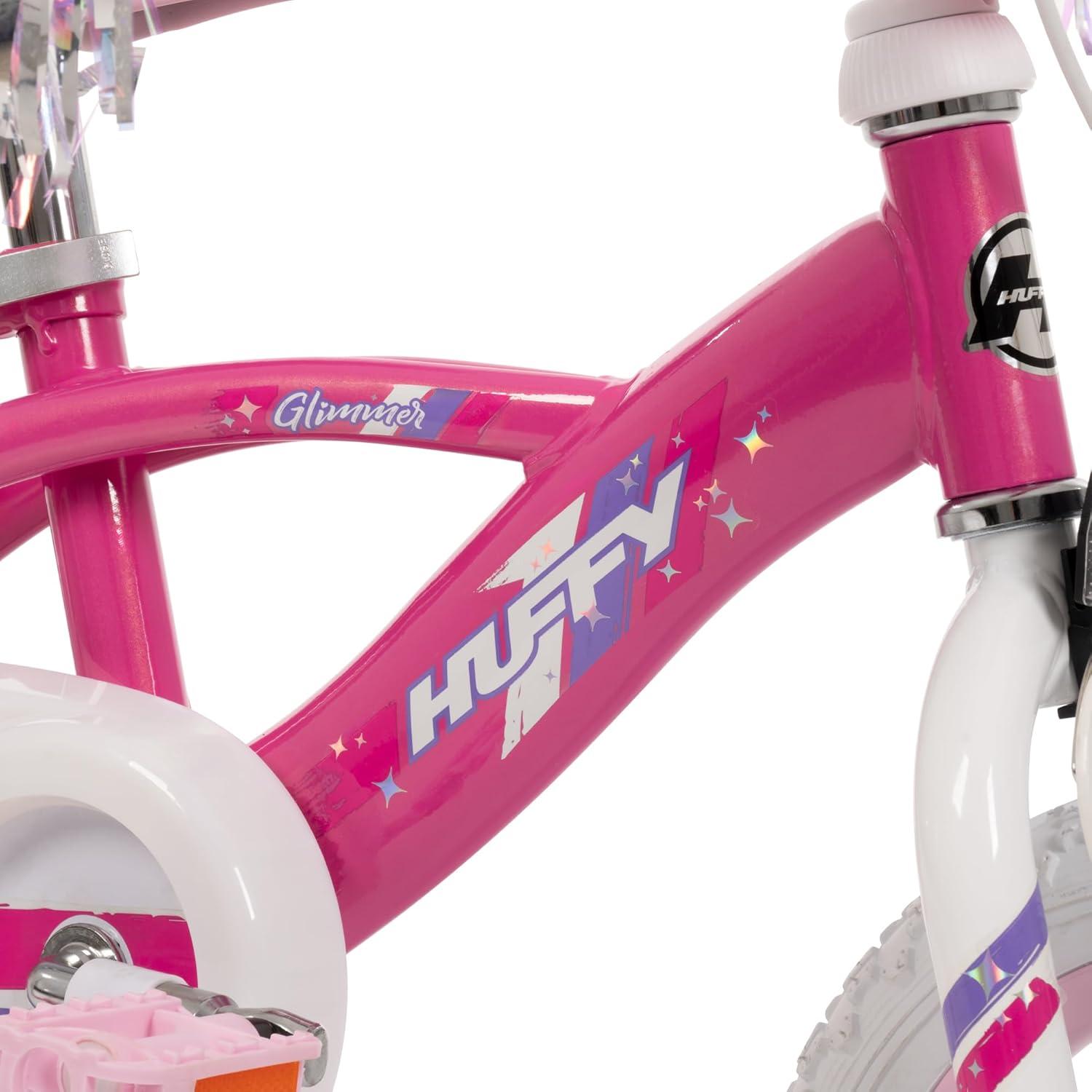 image:imageHuffy Kids 1216 Inch Bikes Multiple Color Options Available Ideal for Ages 3 Years Old EZ Build Assembly Removable Training Wheels Chain Guard for Safety Fun and Playful DesignsPink