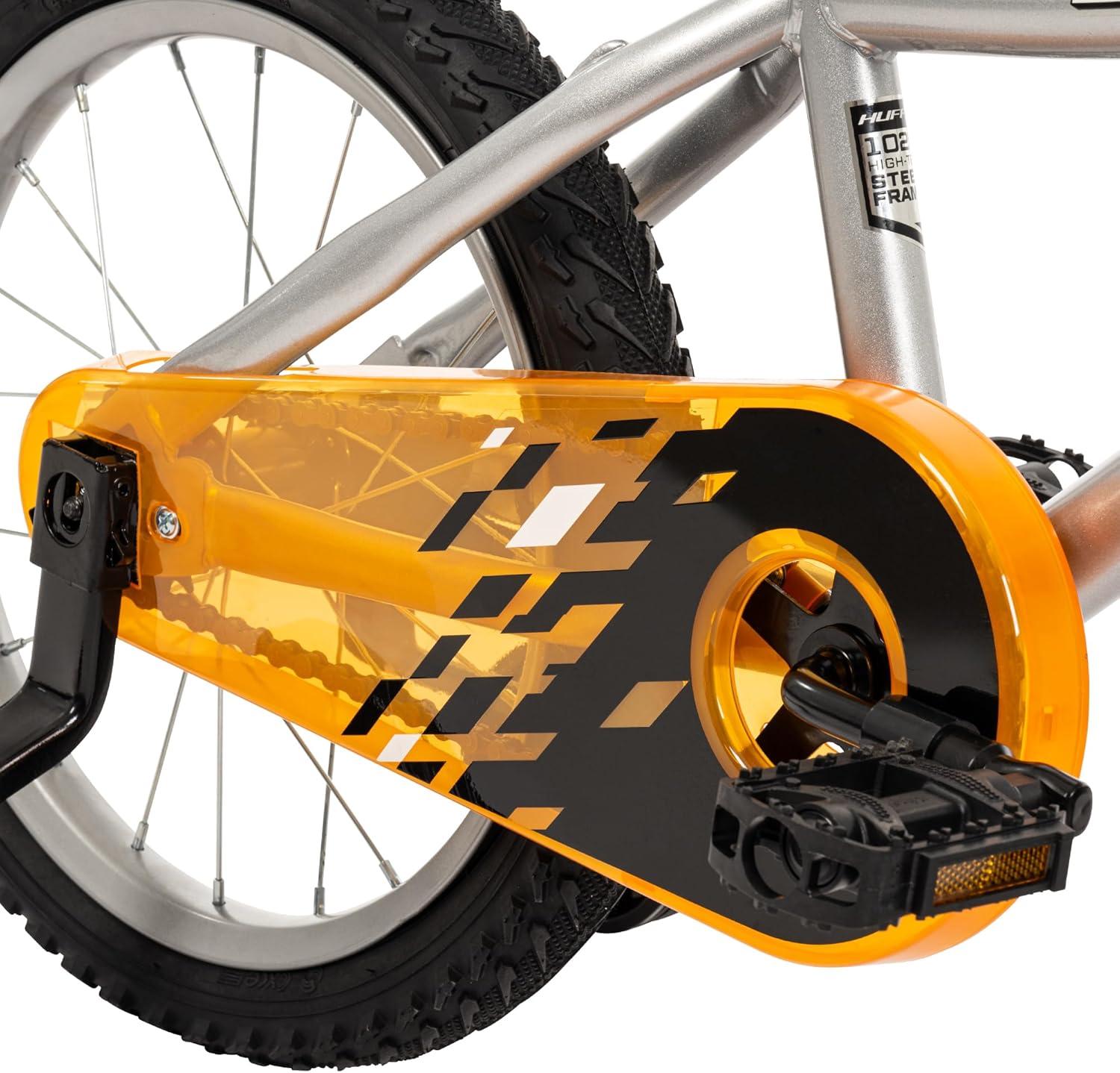 image:imageHuffy Kids 1216 Inch Bikes Multiple Color Options Available Ideal for Ages 3 Years Old EZ Build Assembly Removable Training Wheels Chain Guard for Safety Fun and Playful DesignsSilver