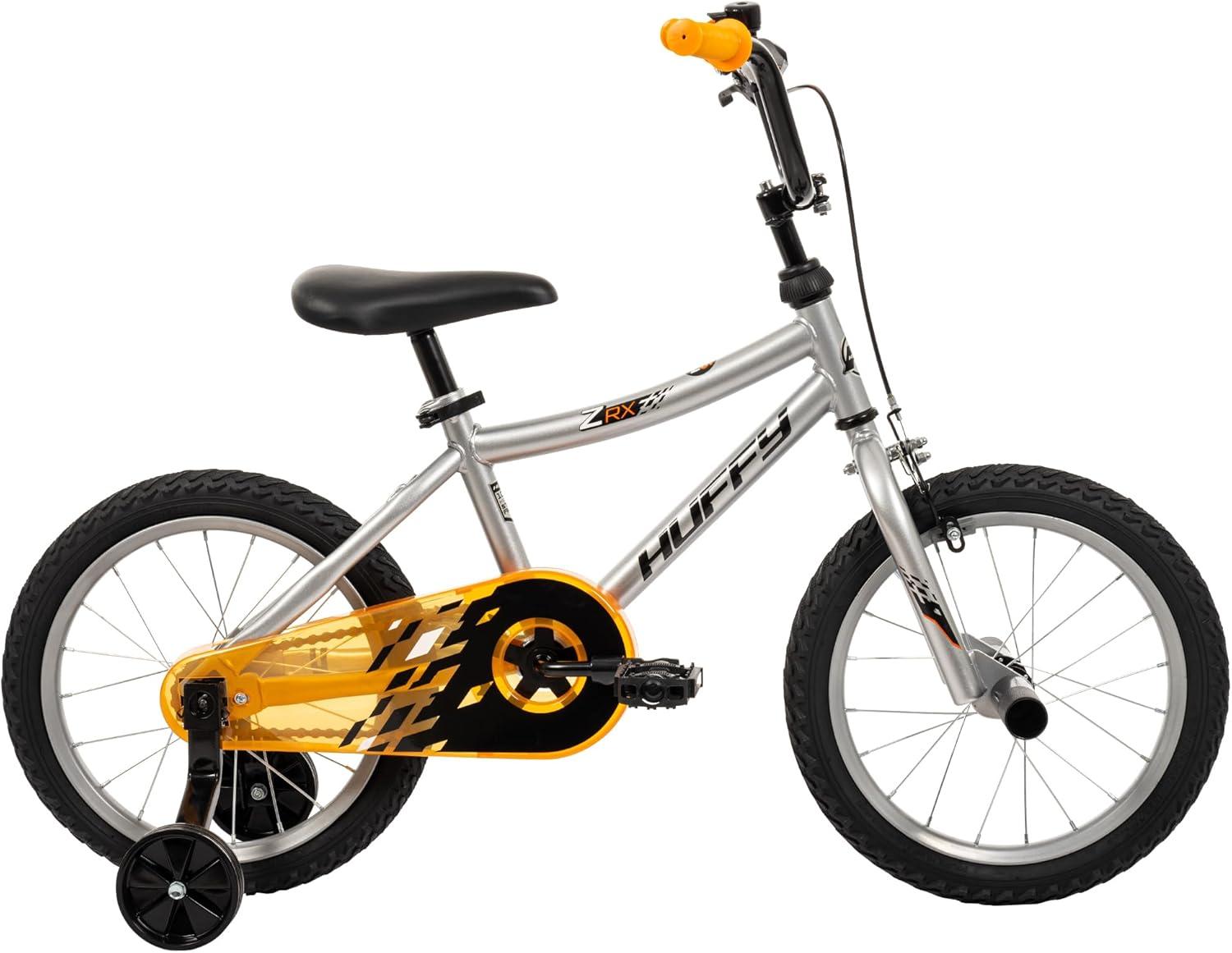 image:imageHuffy Kids 1216 Inch Bikes Multiple Color Options Available Ideal for Ages 3 Years Old EZ Build Assembly Removable Training Wheels Chain Guard for Safety Fun and Playful DesignsSilver