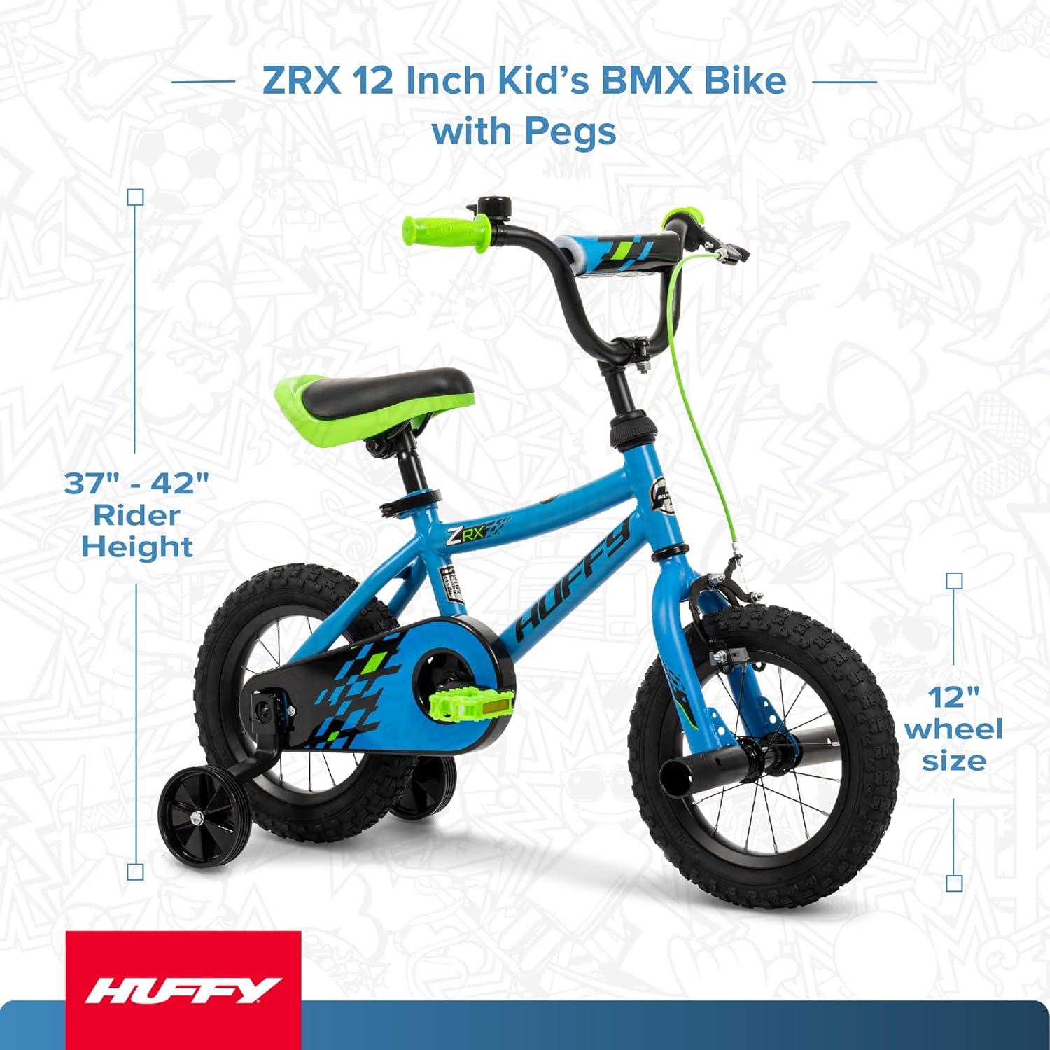 image:imageHuffy Kids 1216 Inch Bikes Multiple Color Options Available Ideal for Ages 3 Years Old EZ Build Assembly Removable Training Wheels Chain Guard for Safety Fun and Playful DesignsBlue