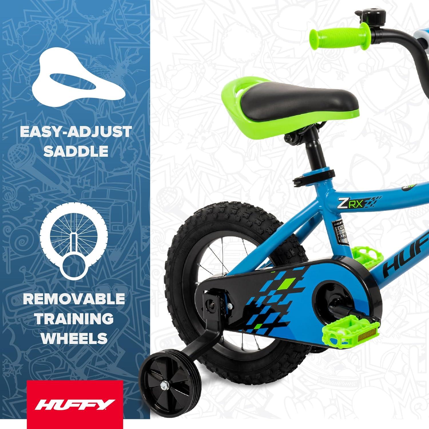 image:imageHuffy Kids 1216 Inch Bikes Multiple Color Options Available Ideal for Ages 3 Years Old EZ Build Assembly Removable Training Wheels Chain Guard for Safety Fun and Playful DesignsBlue