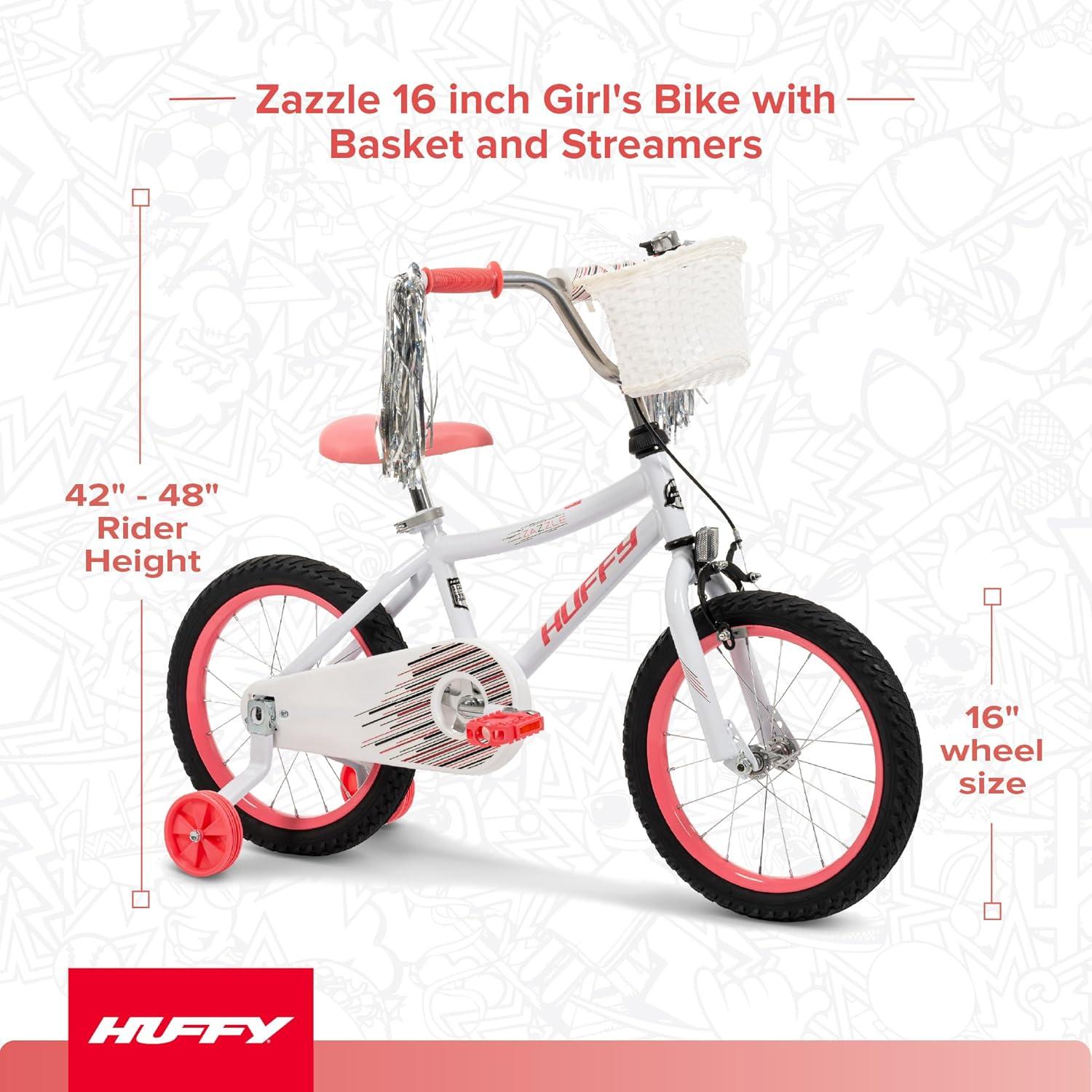 image:imageHuffy Kids 1216 Inch Bikes Multiple Color Options Available Ideal for Ages 3 Years Old EZ Build Assembly Removable Training Wheels Chain Guard for Safety Fun and Playful DesignsWhite
