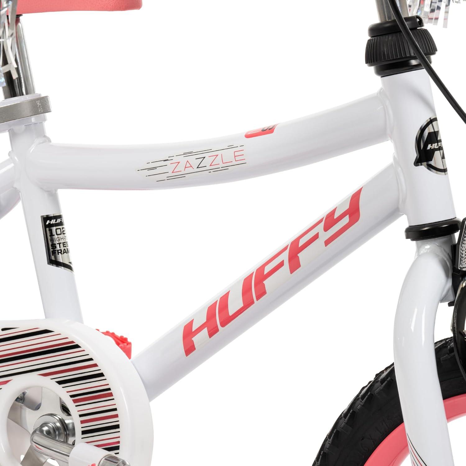 image:imageHuffy Kids 1216 Inch Bikes Multiple Color Options Available Ideal for Ages 3 Years Old EZ Build Assembly Removable Training Wheels Chain Guard for Safety Fun and Playful DesignsWhite