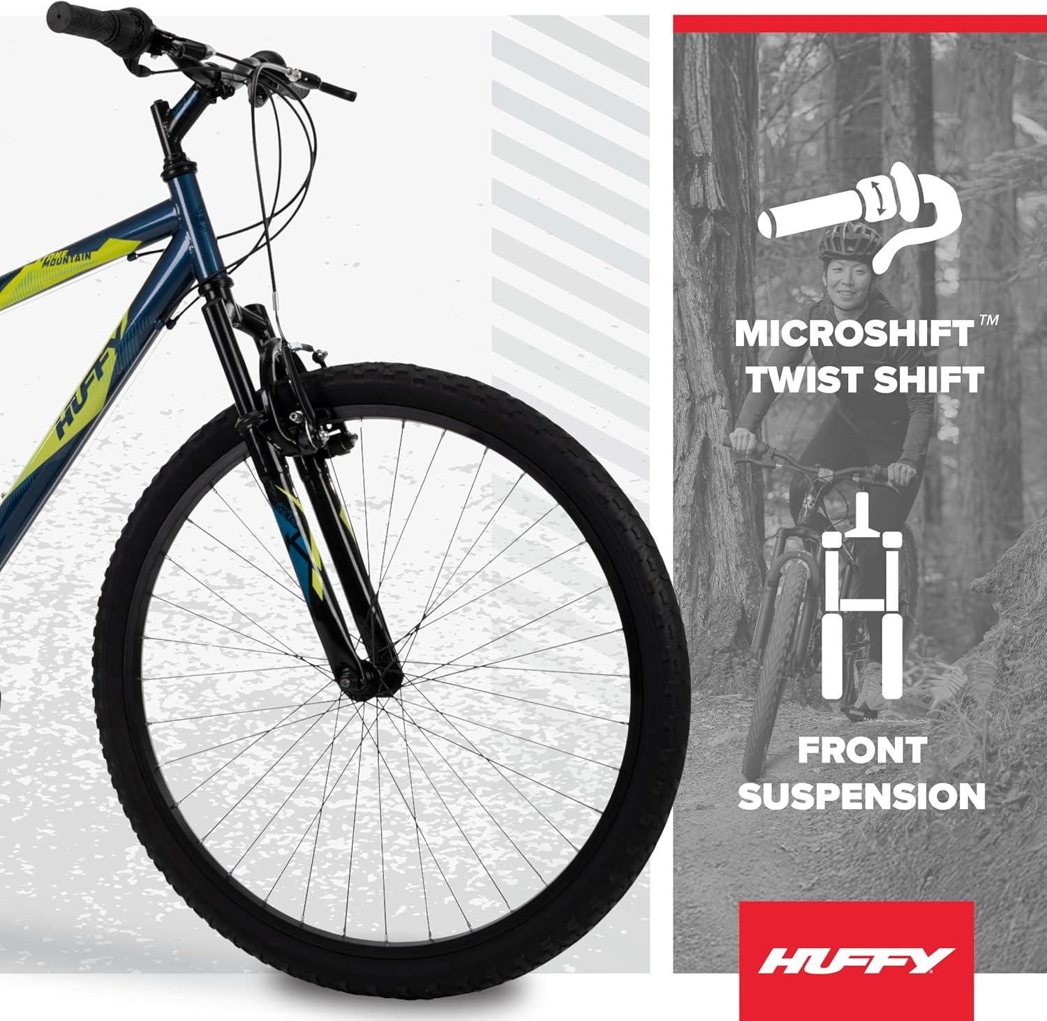 image:imageHuffy Stone Mountain Bike for Men and Women 202426 6Speed 20 or 21Speed Front or Dual Suspension Varies Multiple Colors Adjustable Saddle Shimano Equipped AllTerrain TiresDenim Blue