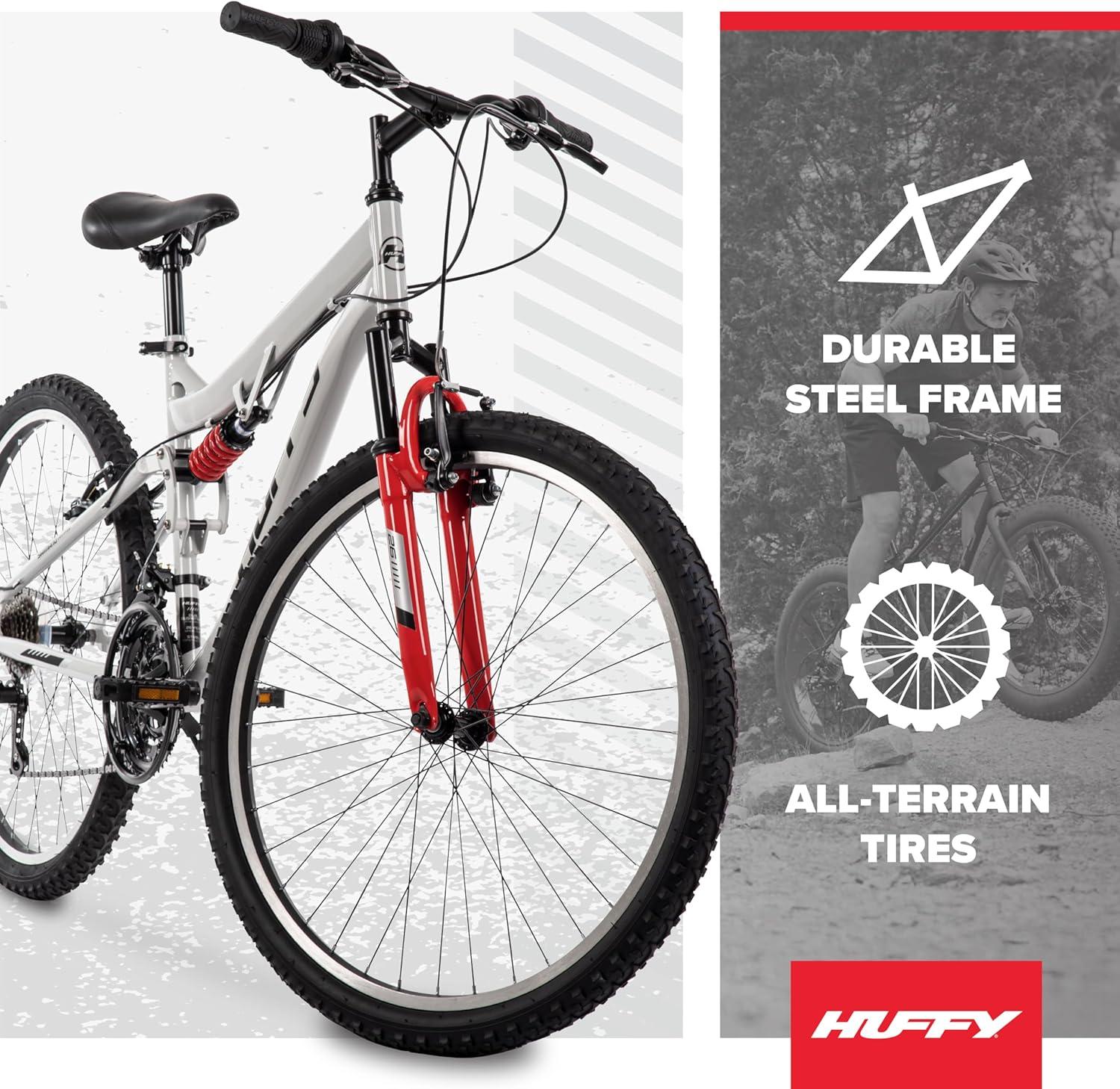 image:imageHuffy Stone Mountain Bike for Men and Women 202426 6Speed 20 or 21Speed Front or Dual Suspension Varies Multiple Colors Adjustable Saddle Shimano Equipped AllTerrain TiresCloudy Grey Gloss
