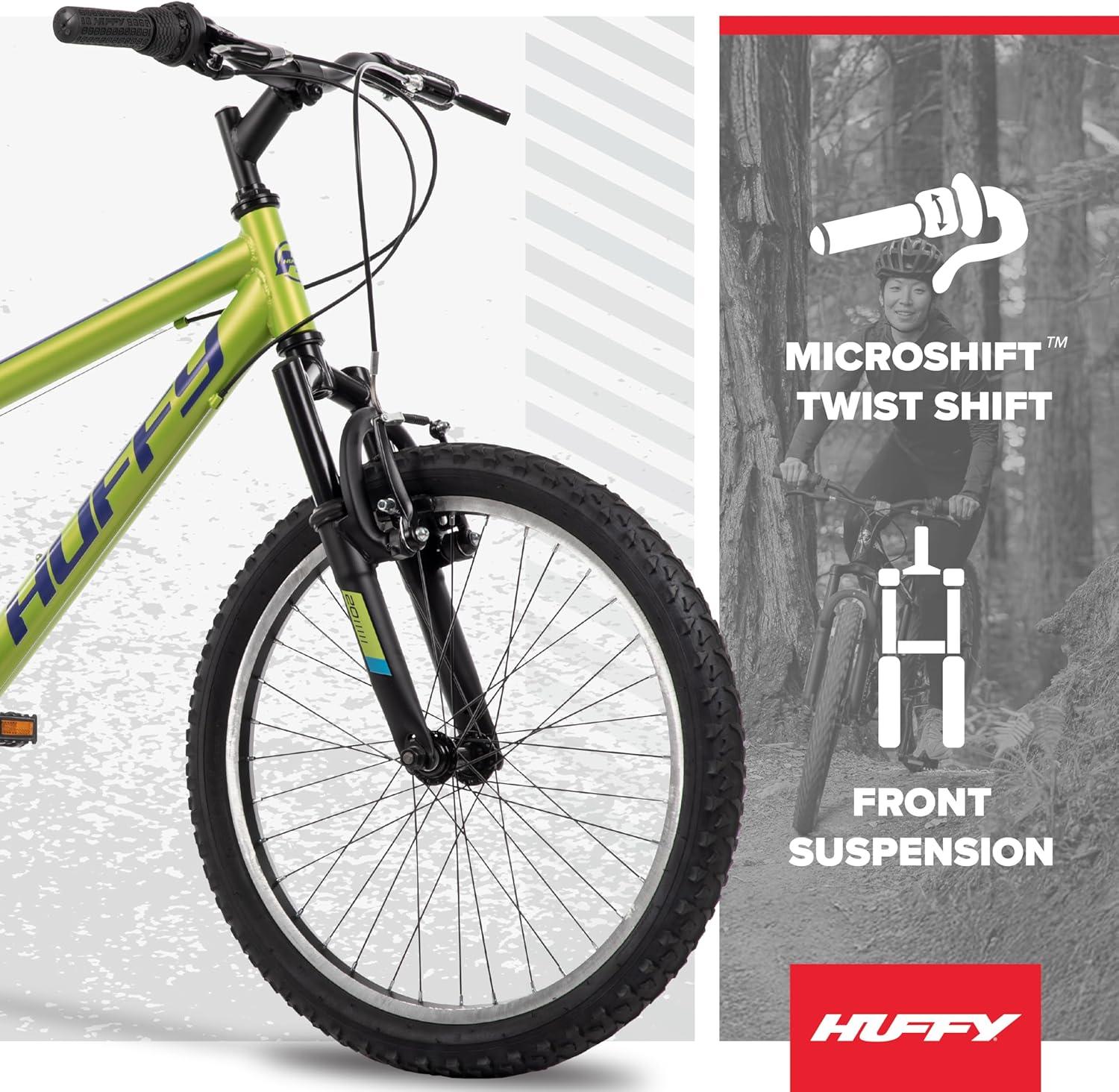 image:imageHuffy Stone Mountain Bike for Men and Women 202426 6Speed 20 or 21Speed Front or Dual Suspension Varies Multiple Colors Adjustable Saddle Shimano Equipped AllTerrain TiresMatte Lime