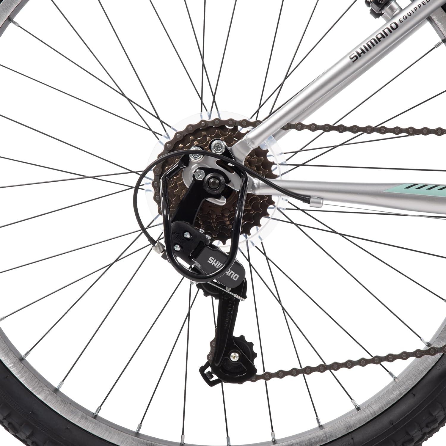 image:imageHuffy Stone Mountain Bike for Men and Women 202426 6Speed 20 or 21Speed Front or Dual Suspension Varies Multiple Colors Adjustable Saddle Shimano Equipped AllTerrain TiresMetallic Nickel