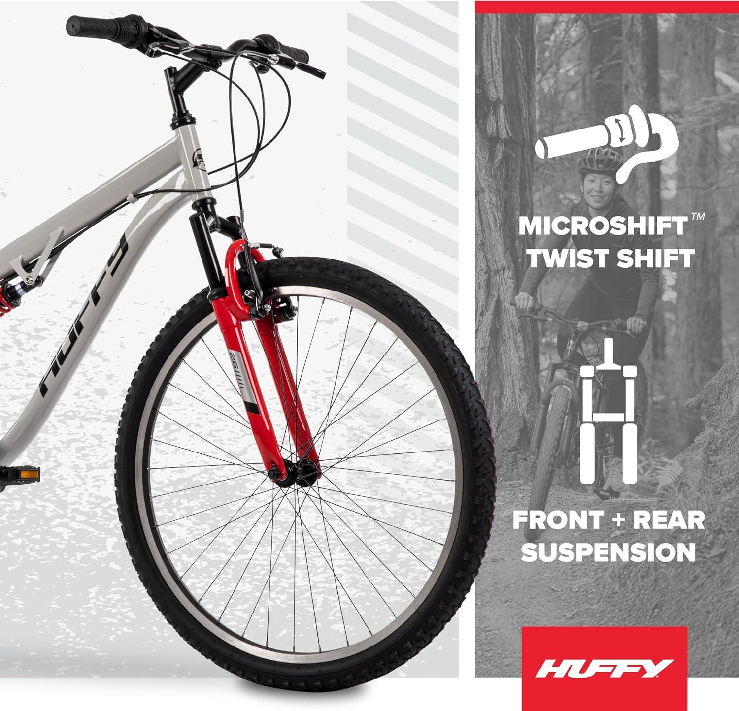 image:imageHuffy Stone Mountain Bike for Men and Women 202426 6Speed 20 or 21Speed Front or Dual Suspension Varies Multiple Colors Adjustable Saddle Shimano Equipped AllTerrain TiresCloudy Grey Gloss