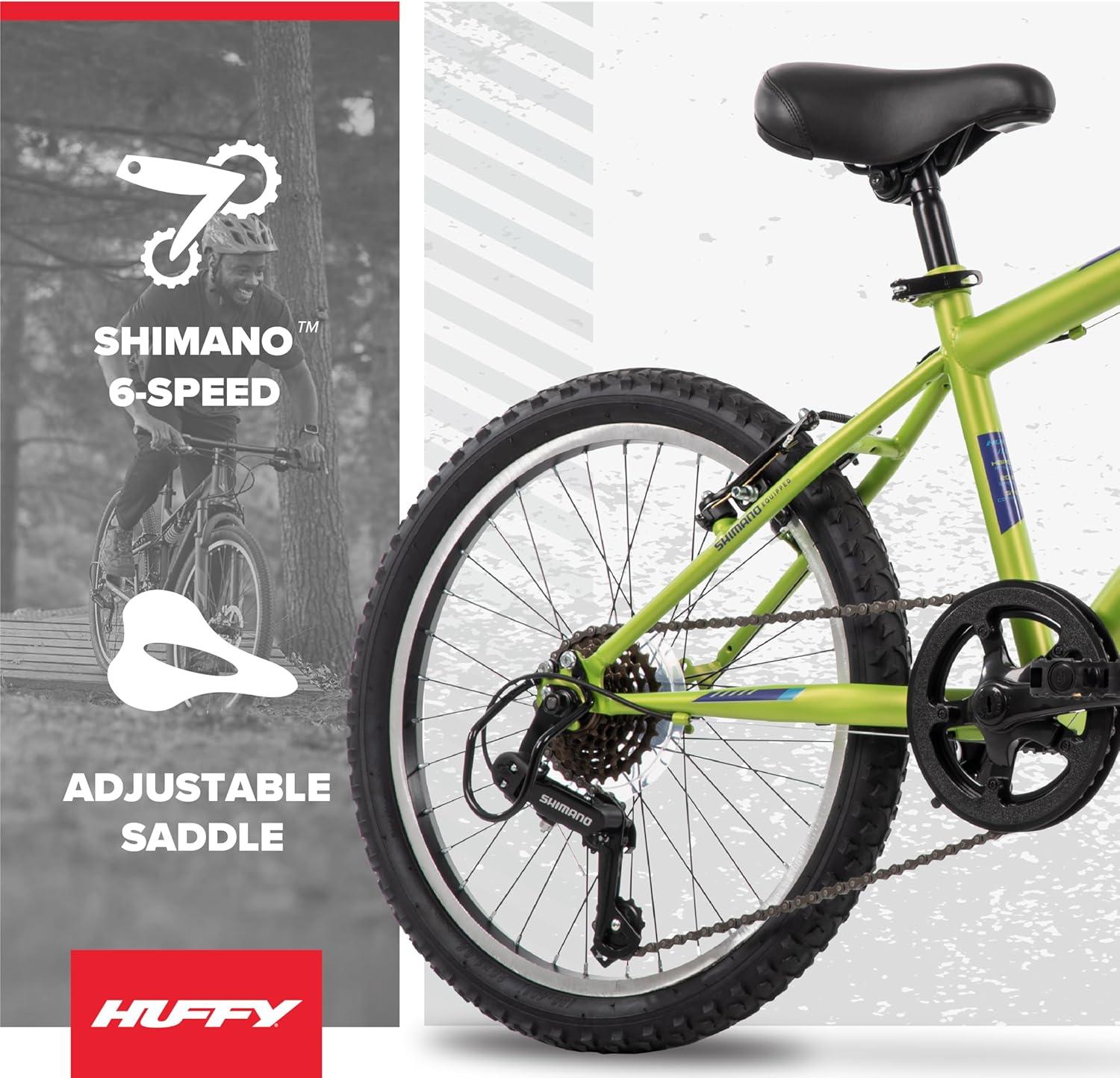 image:imageHuffy Stone Mountain Bike for Men and Women 202426 6Speed 20 or 21Speed Front or Dual Suspension Varies Multiple Colors Adjustable Saddle Shimano Equipped AllTerrain TiresMatte Lime