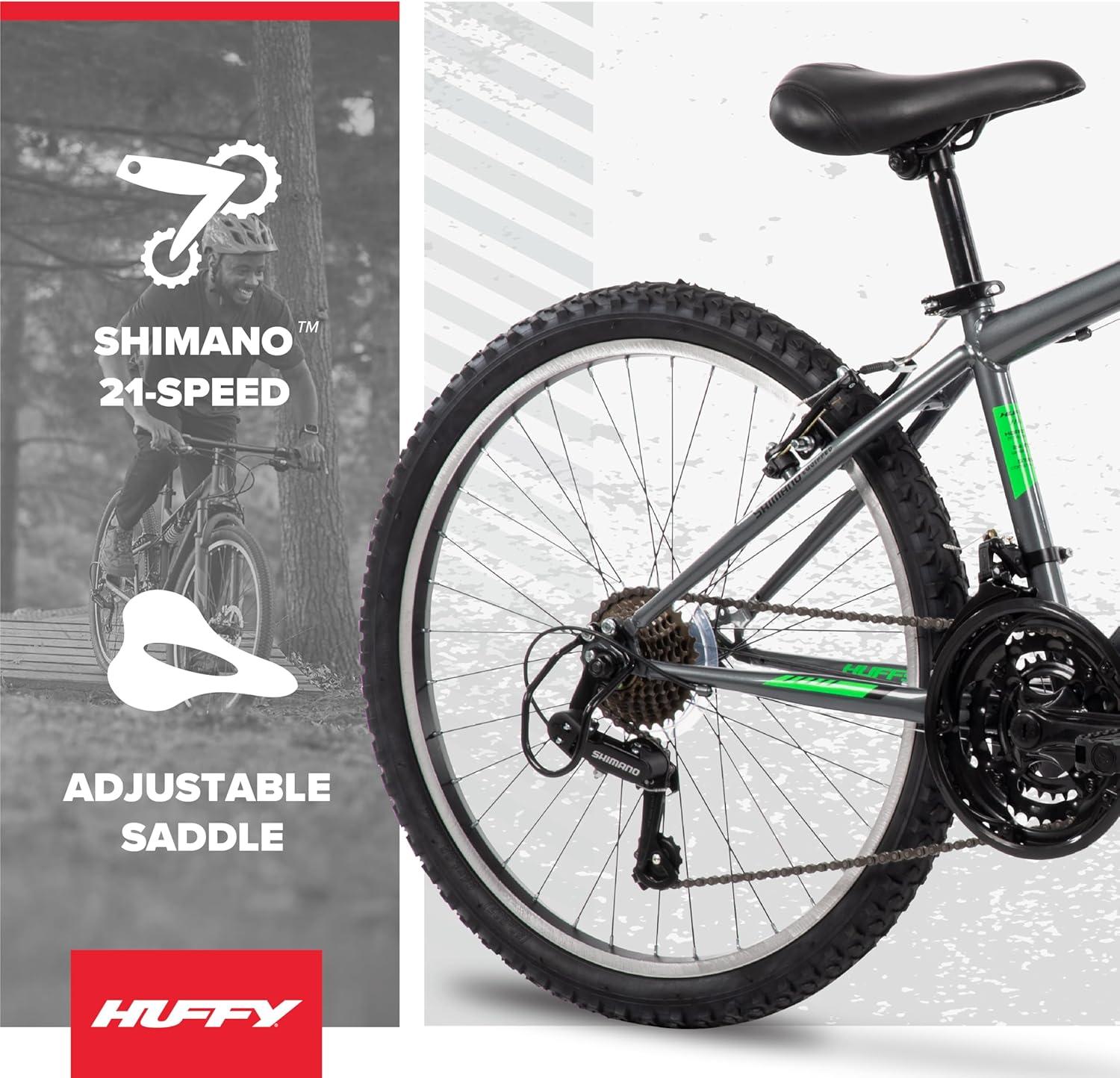 image:imageHuffy Stone Mountain Bike for Men and Women 202426 6Speed 20 or 21Speed Front or Dual Suspension Varies Multiple Colors Adjustable Saddle Shimano Equipped AllTerrain TiresCharcoal Gloss