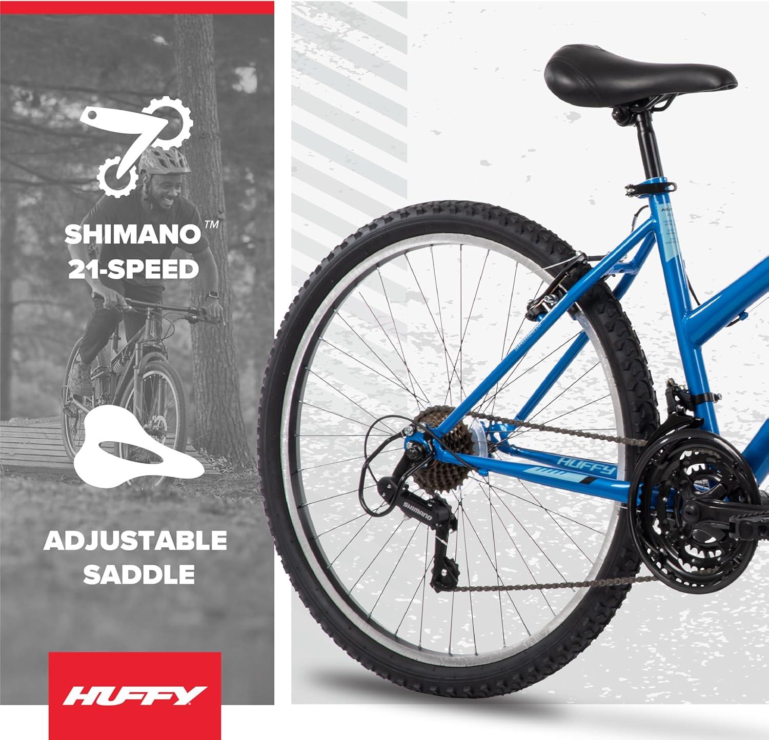 image:imageHuffy Stone Mountain Bike for Men and Women 202426 6Speed 20 or 21Speed Front or Dual Suspension Varies Multiple Colors Adjustable Saddle Shimano Equipped AllTerrain TiresDeep Sea Gloss