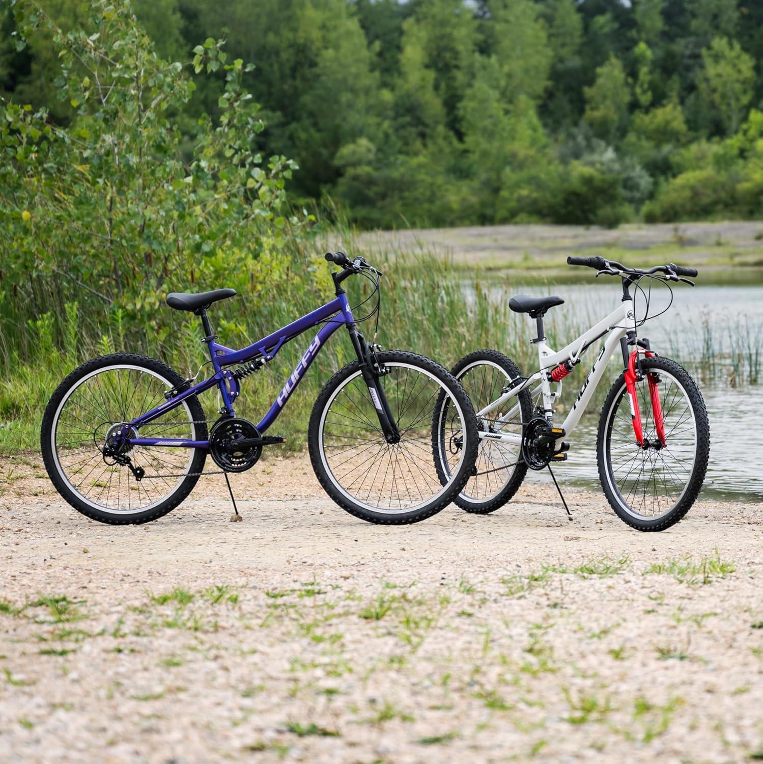 image:imageHuffy Stone Mountain Bike for Men and Women 202426 6Speed 20 or 21Speed Front or Dual Suspension Varies Multiple Colors Adjustable Saddle Shimano Equipped AllTerrain TiresMidnight Purple