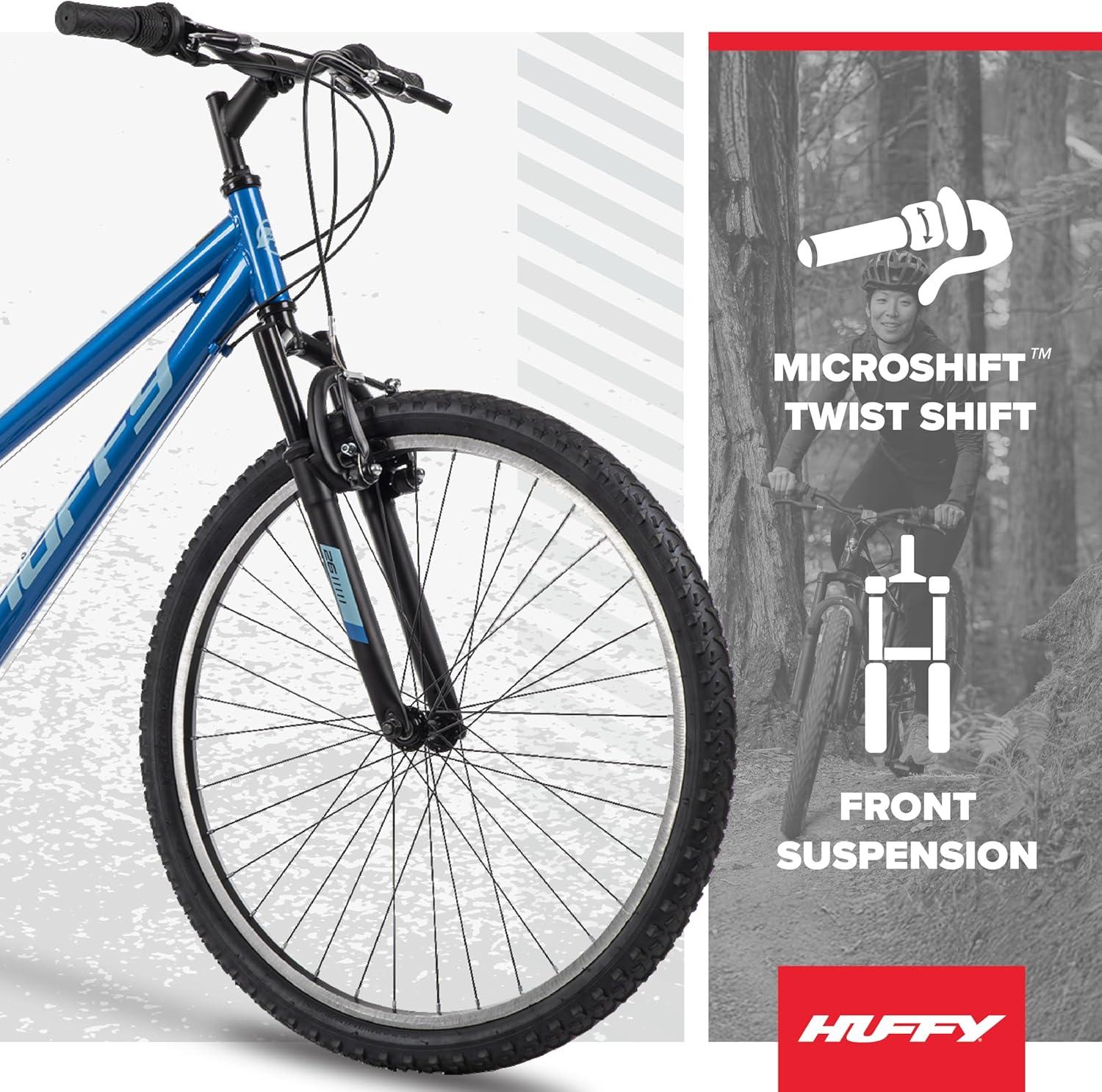 image:imageHuffy Stone Mountain Bike for Men and Women 202426 6Speed 20 or 21Speed Front or Dual Suspension Varies Multiple Colors Adjustable Saddle Shimano Equipped AllTerrain TiresDeep Sea Gloss