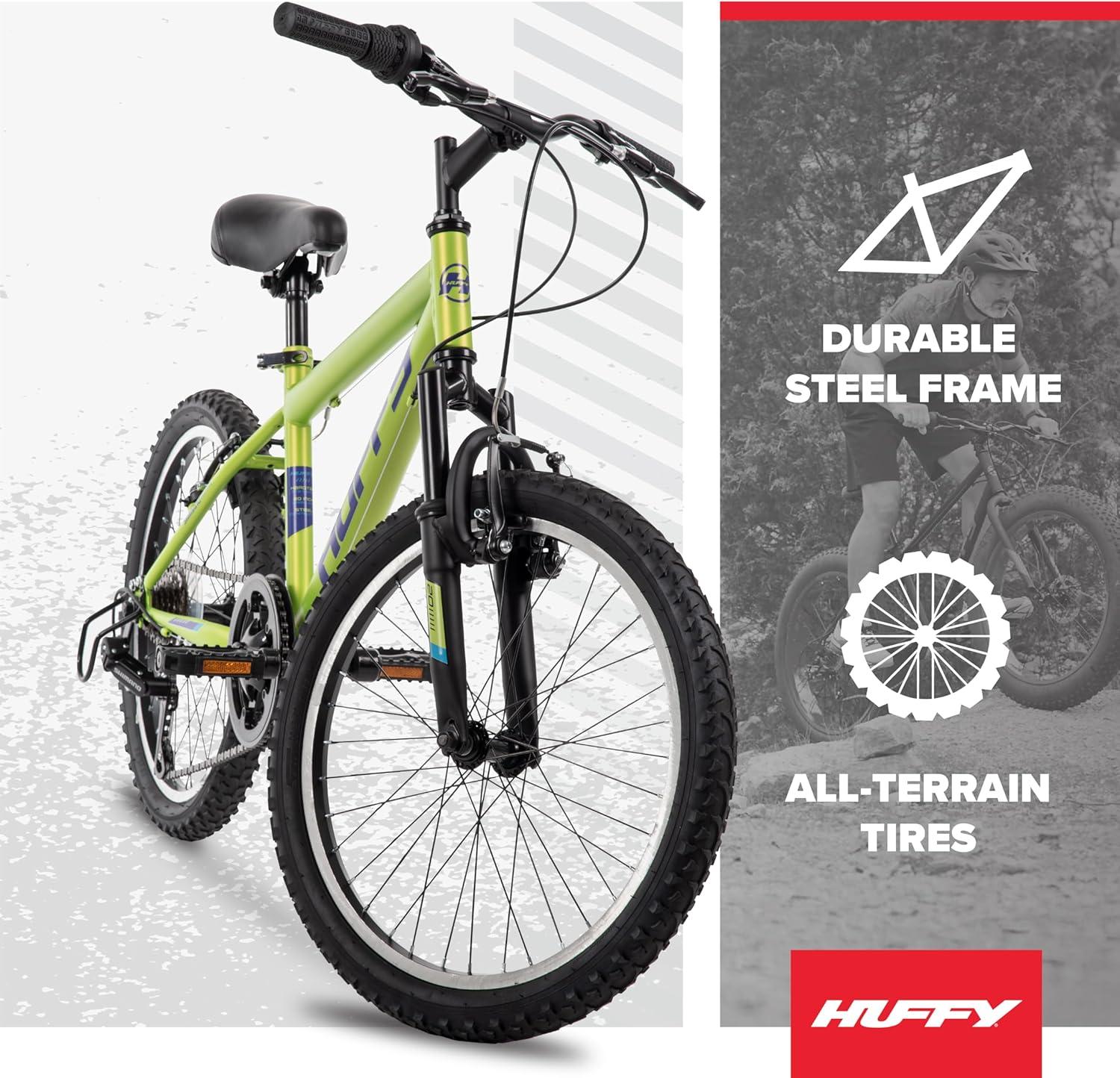 image:imageHuffy Stone Mountain Bike for Men and Women 202426 6Speed 20 or 21Speed Front or Dual Suspension Varies Multiple Colors Adjustable Saddle Shimano Equipped AllTerrain TiresMatte Lime
