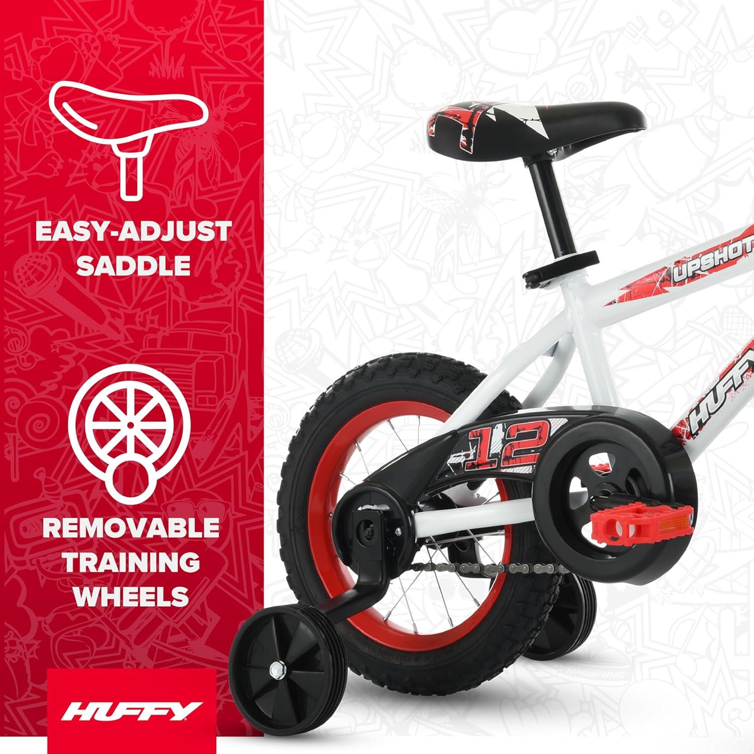 image:imageHuffy Upshot 121620 Inch Boys Bike for Kids Multiple Color Options Available Removable Training Wheels BMX Design Designed for Growth Durable Construction EZ Build AssemblyWhite