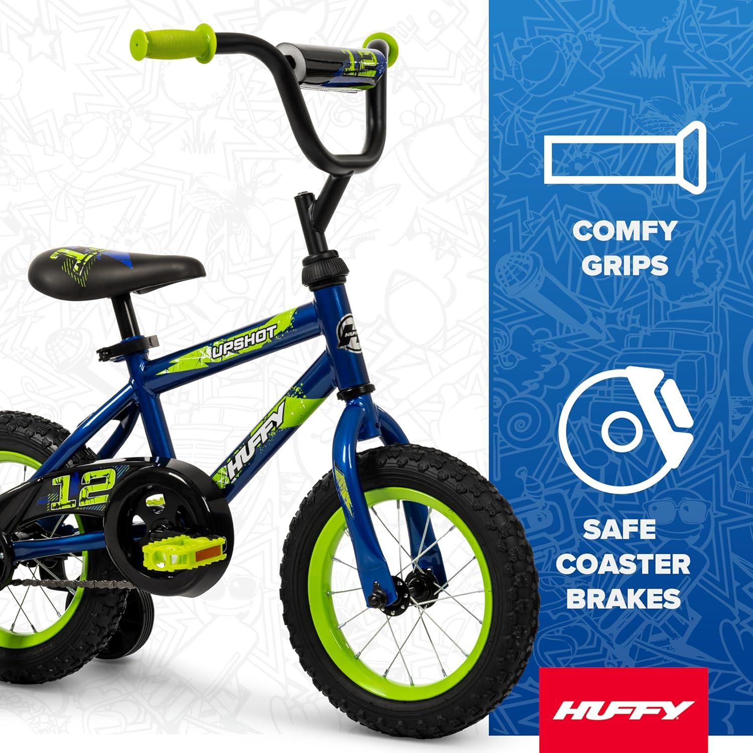image:imageHuffy Upshot 121620 Inch Boys Bike for Kids Multiple Color Options Available Removable Training Wheels BMX Design Designed for Growth Durable Construction EZ Build AssemblyBlue