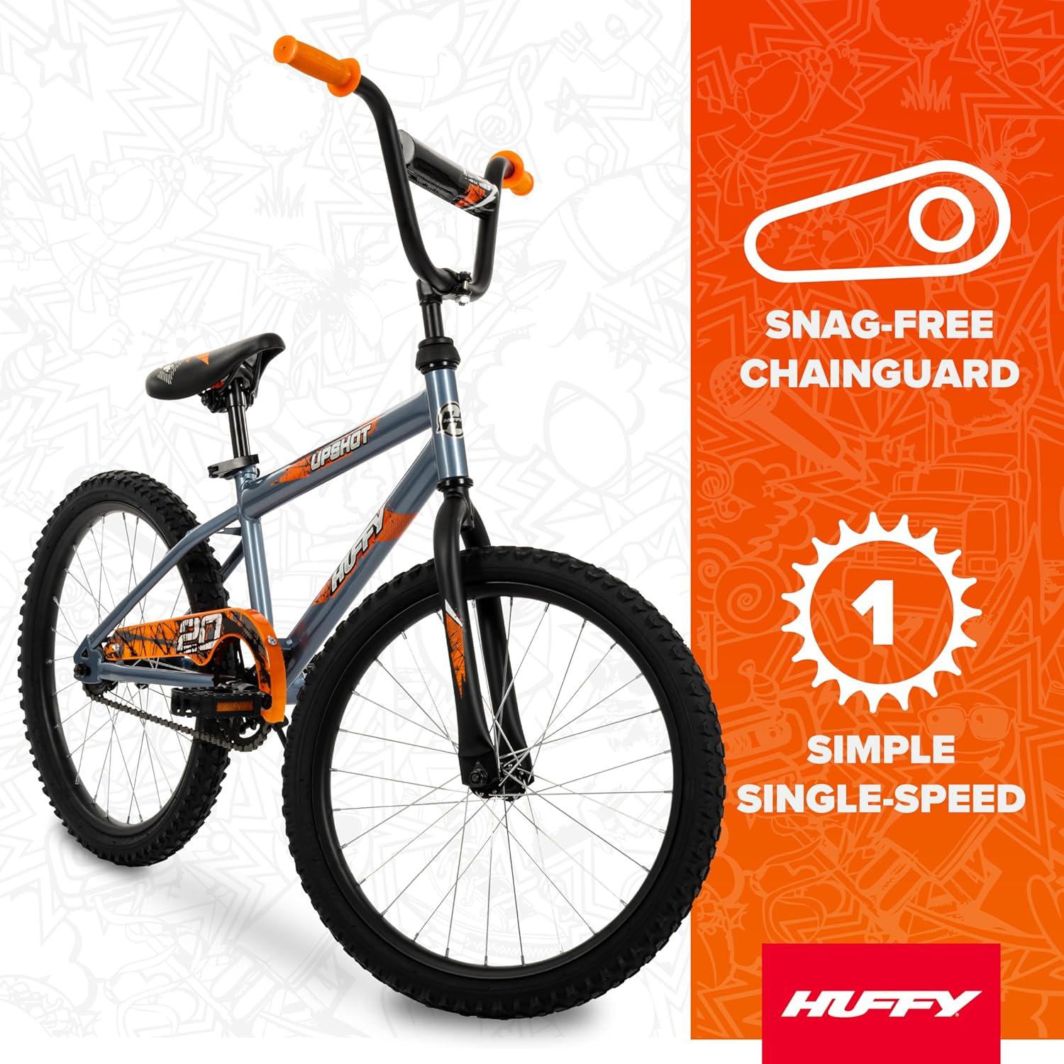 image:imageHuffy Upshot 121620 Inch Boys Bike for Kids Multiple Color Options Available Removable Training Wheels BMX Design Designed for Growth Durable Construction EZ Build AssemblyGray