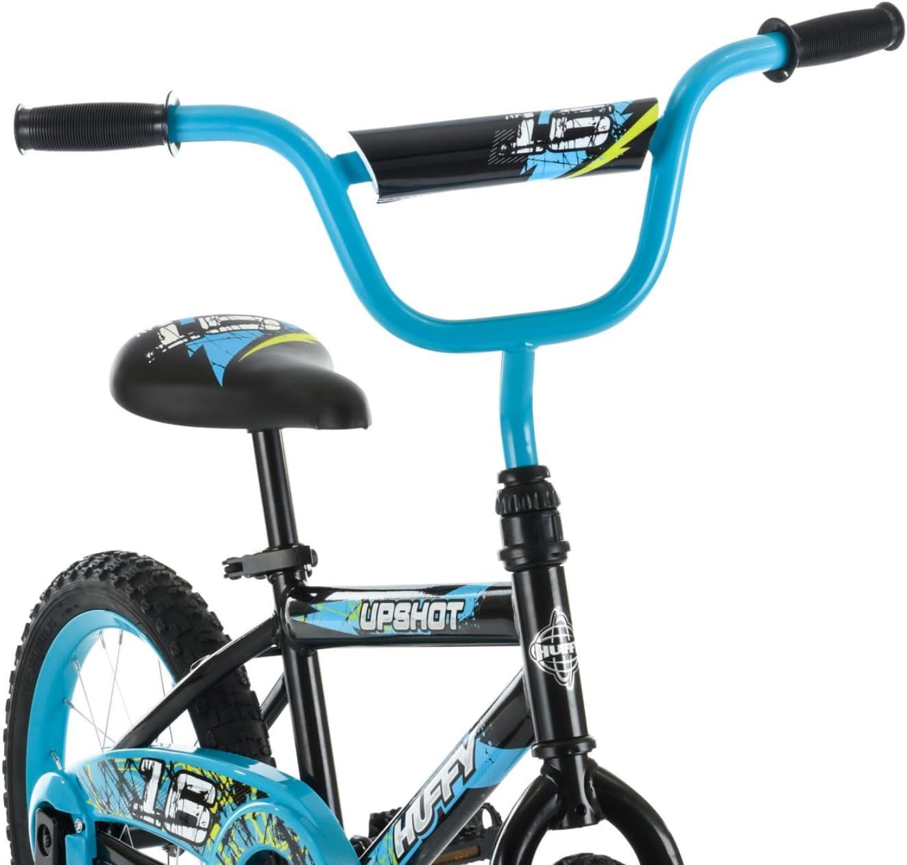 image:imageHuffy Upshot 121620 Inch Boys Bike for Kids Multiple Color Options Available Removable Training Wheels BMX Design Designed for Growth Durable Construction EZ Build AssemblyBlack
