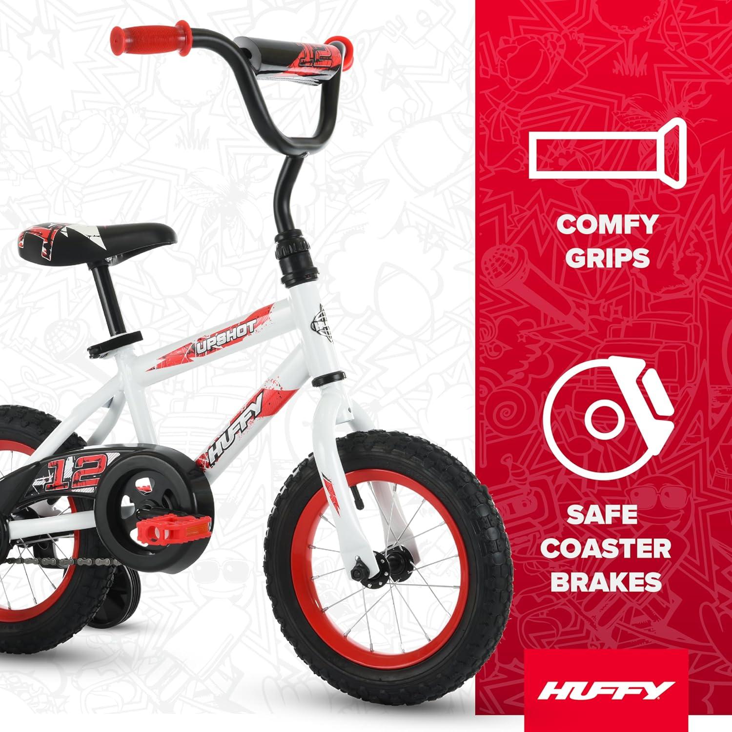 image:imageHuffy Upshot 121620 Inch Boys Bike for Kids Multiple Color Options Available Removable Training Wheels BMX Design Designed for Growth Durable Construction EZ Build AssemblyWhite