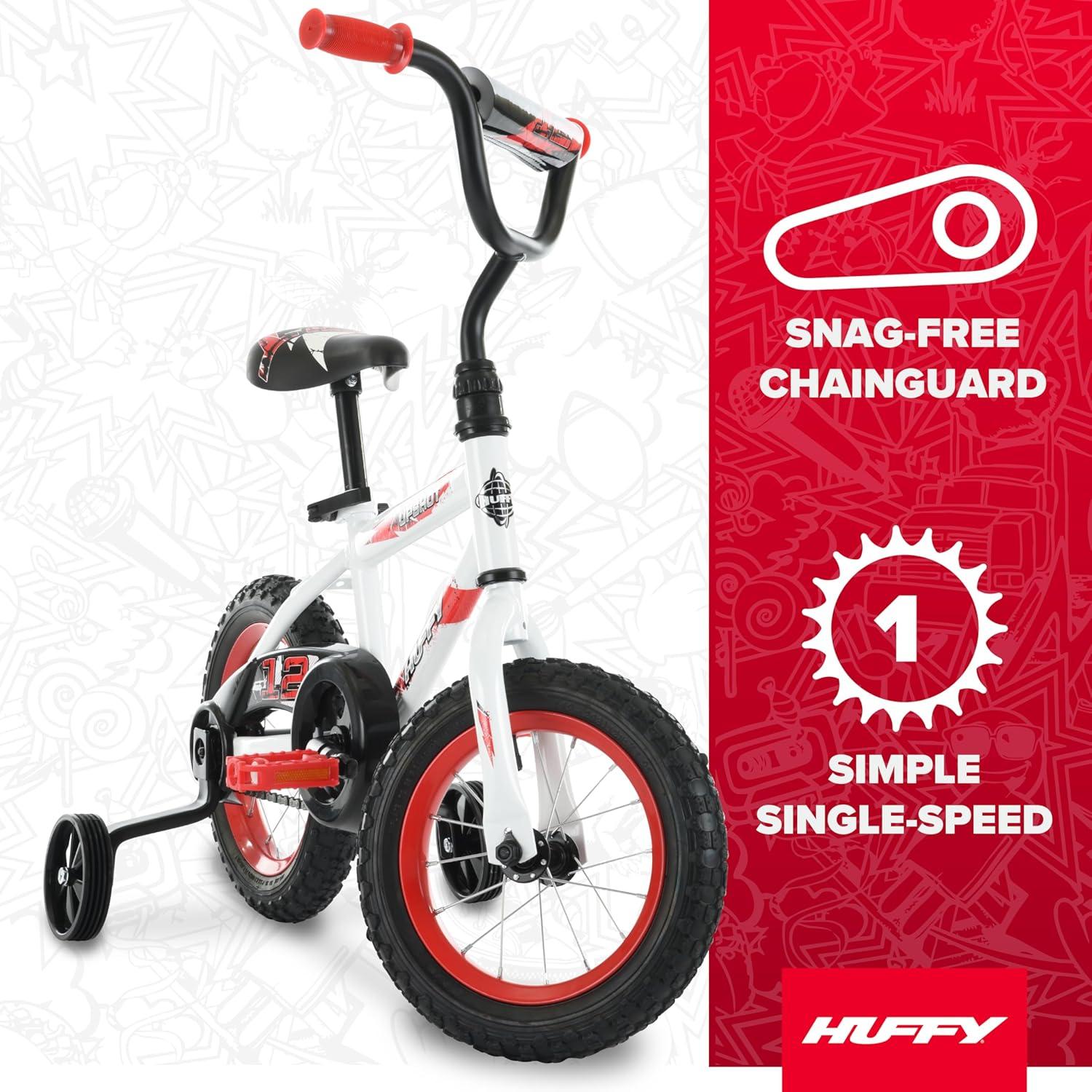 image:imageHuffy Upshot 121620 Inch Boys Bike for Kids Multiple Color Options Available Removable Training Wheels BMX Design Designed for Growth Durable Construction EZ Build AssemblyWhite