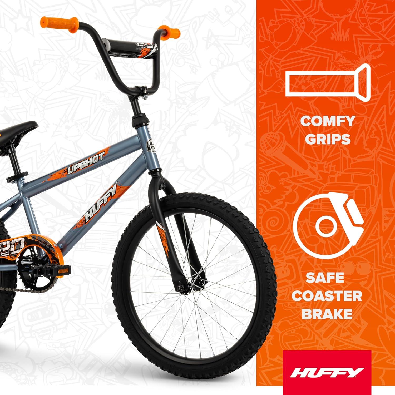 image:imageHuffy Upshot 121620 Inch Boys Bike for Kids Multiple Color Options Available Removable Training Wheels BMX Design Designed for Growth Durable Construction EZ Build AssemblyGray